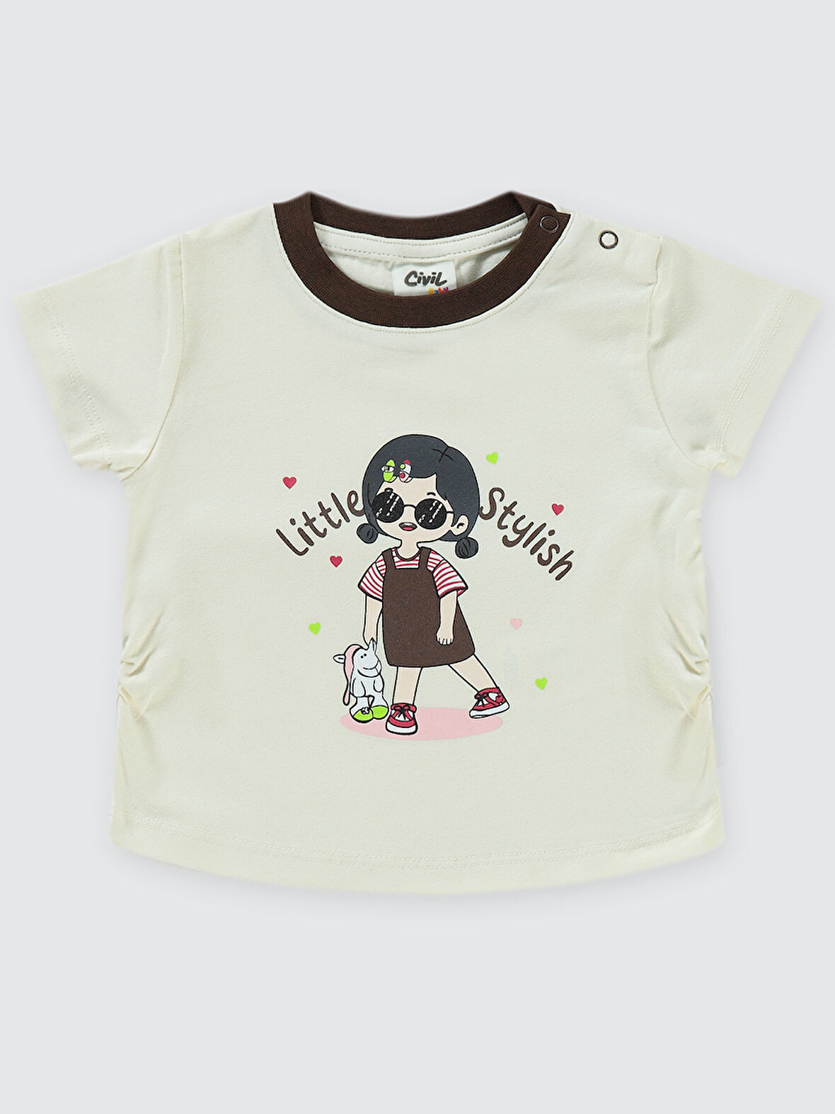 Civil Baby Kız Bebek Tişört 6-18 Ay FilDişi