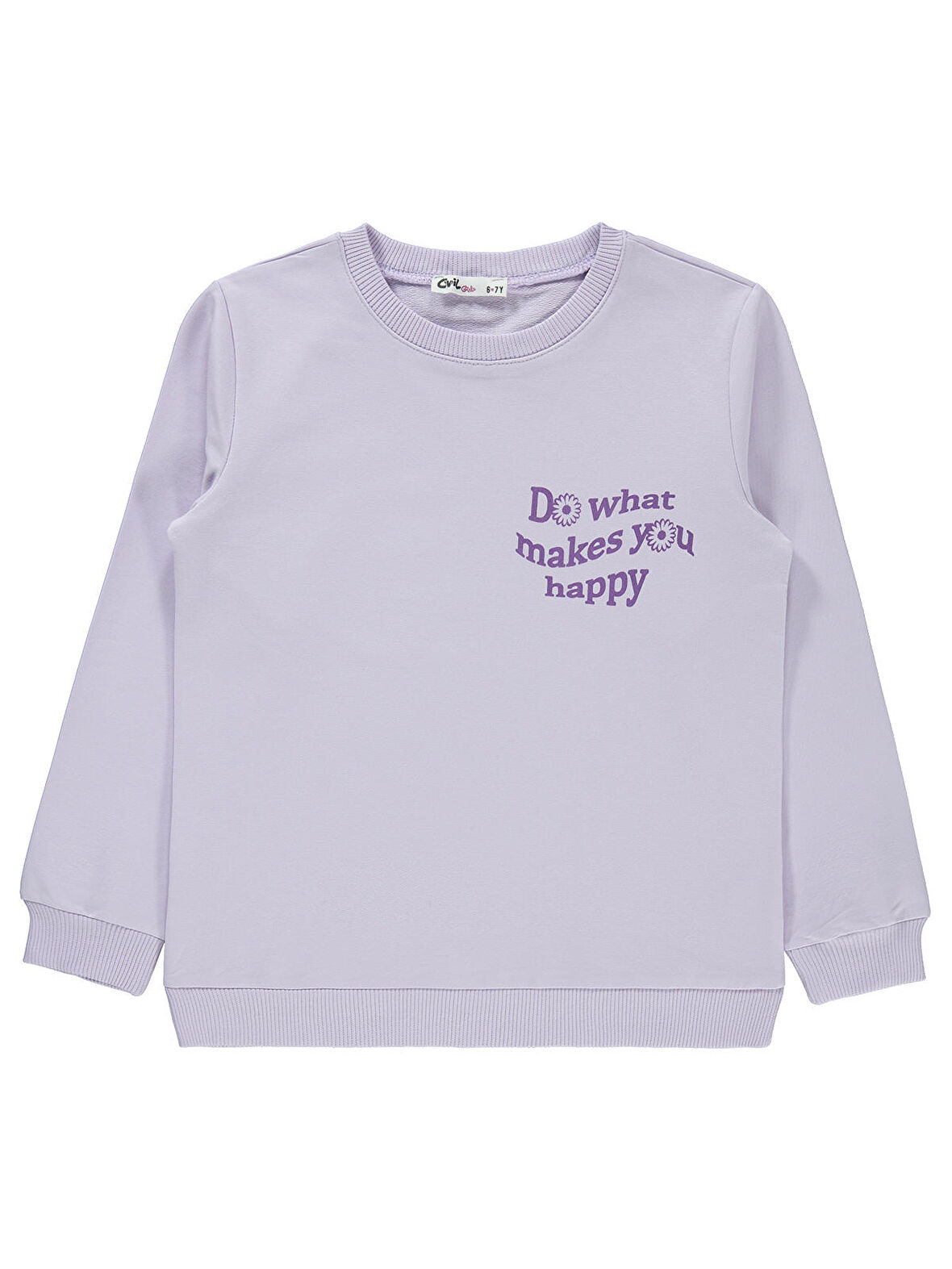 Civil Girls Kız Çocuk Sweatshirt 6-9 Yaş Nazik Lavanta