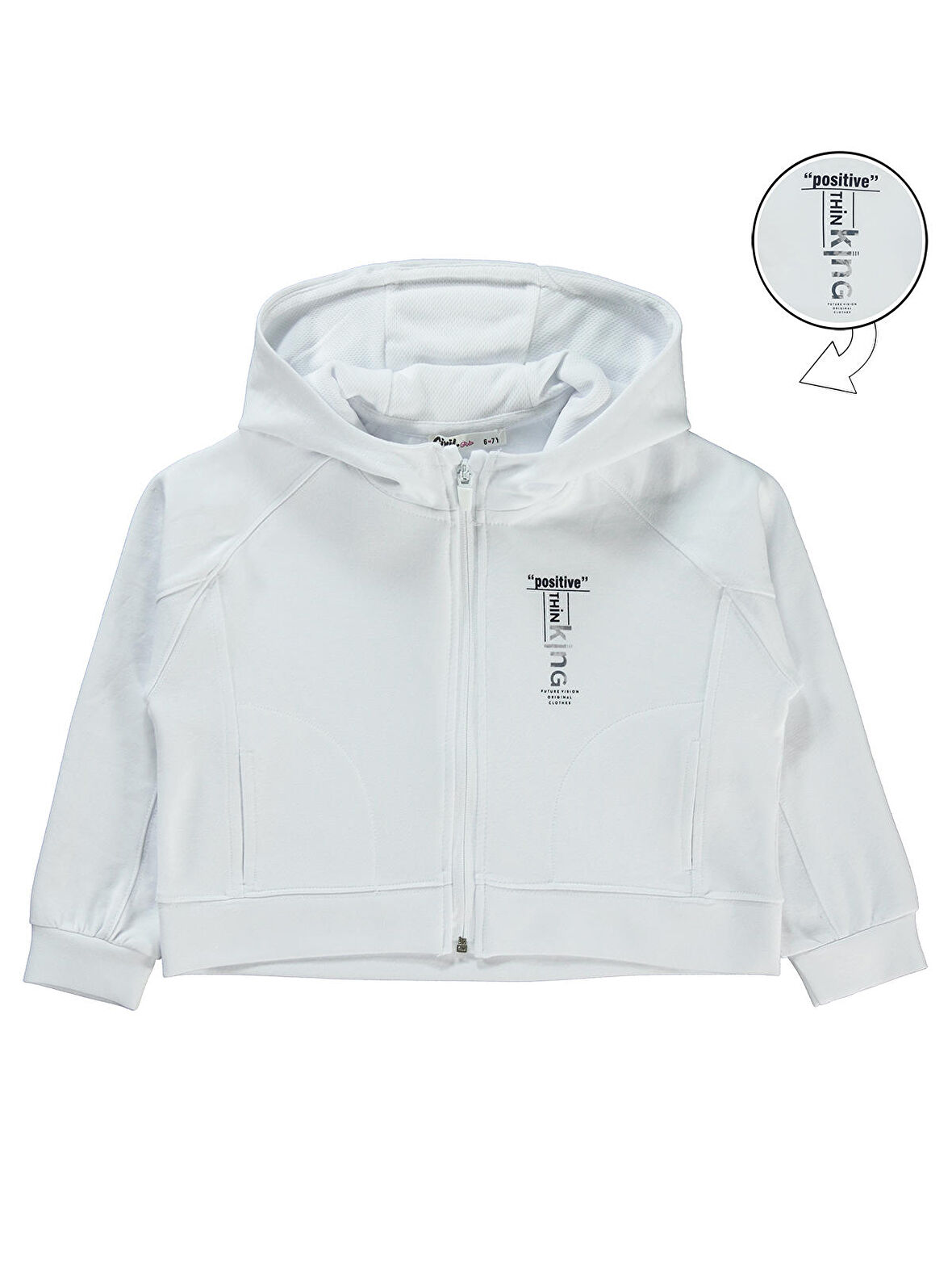 Civil Girls Kız Çocuk Kapüşonlu Hırka 10-13 Yaş Beyaz