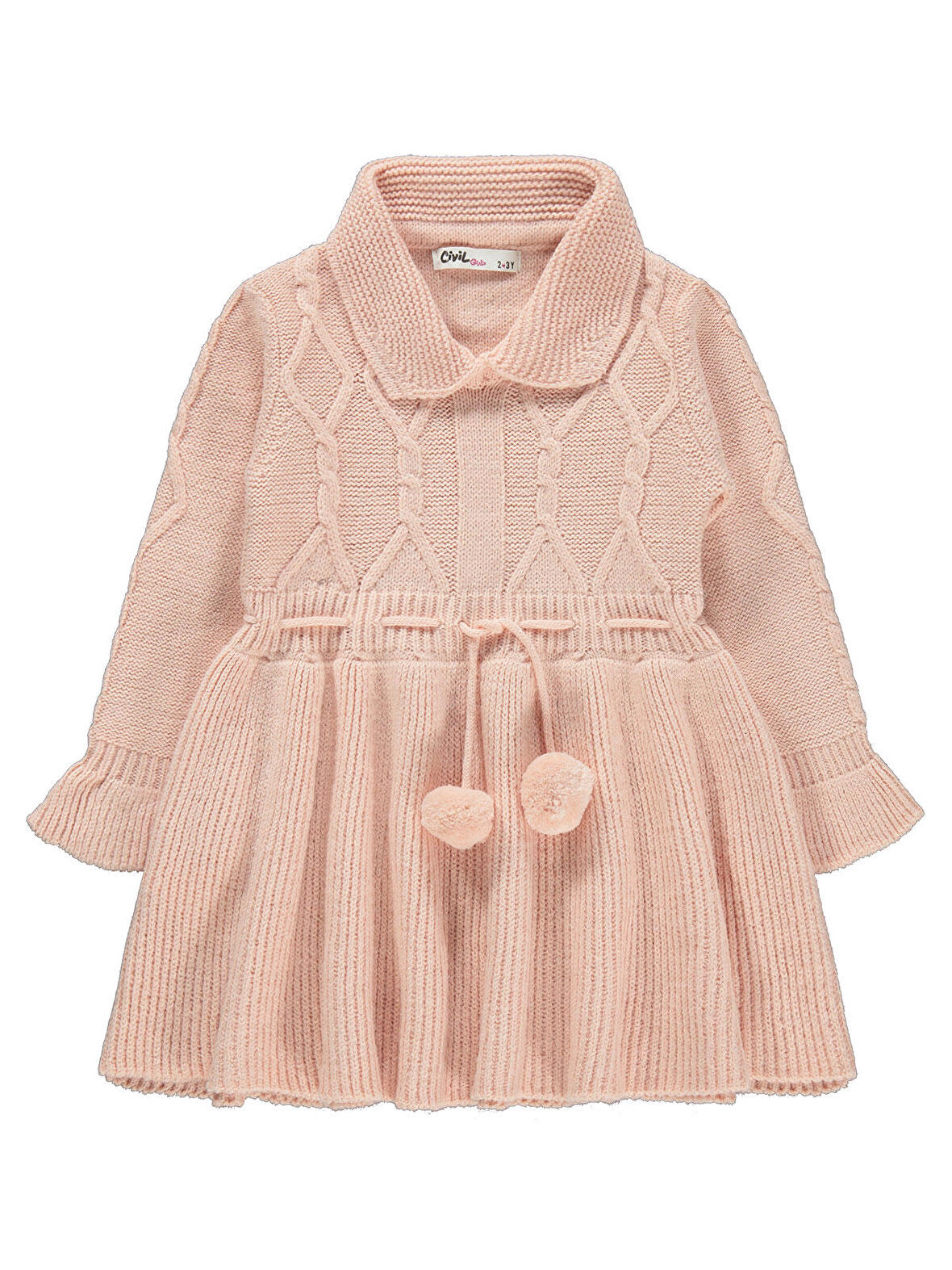 Civil Girls Kız Çocuk Elbise 2-5 Yaş Pudra