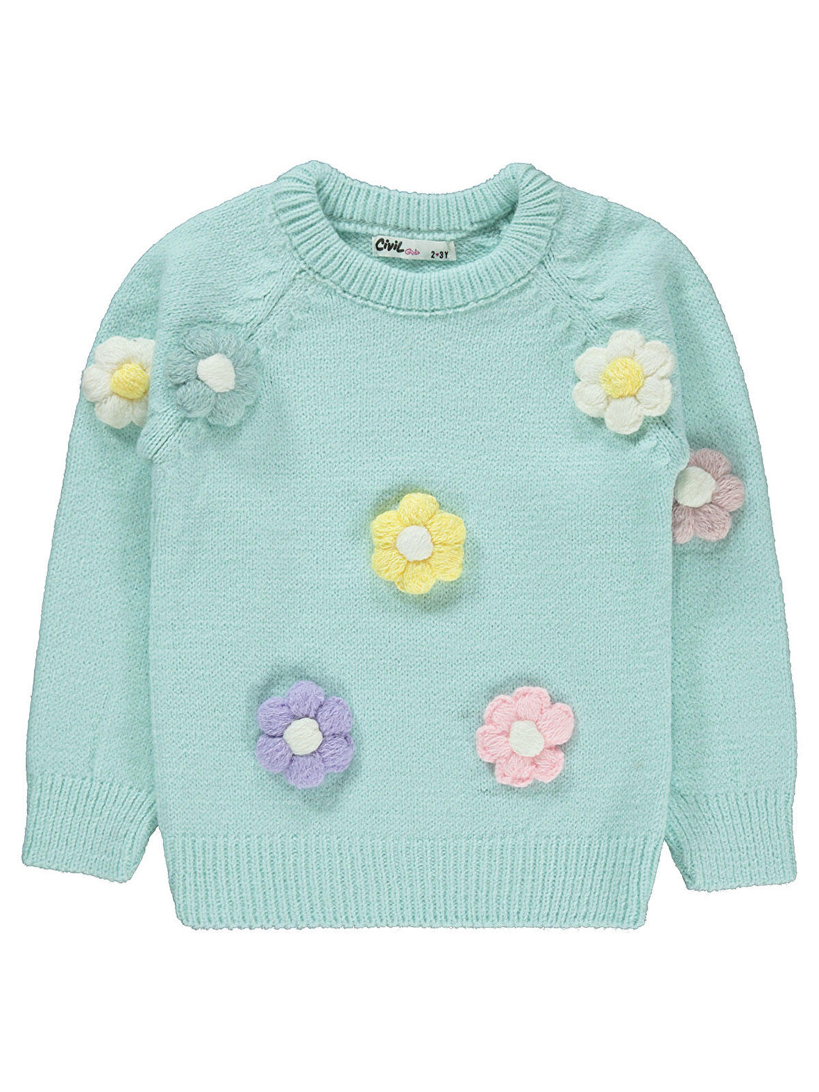 Civil Girls Kız Çocuk Kazak 2-5 Yaş Mint Yeşili