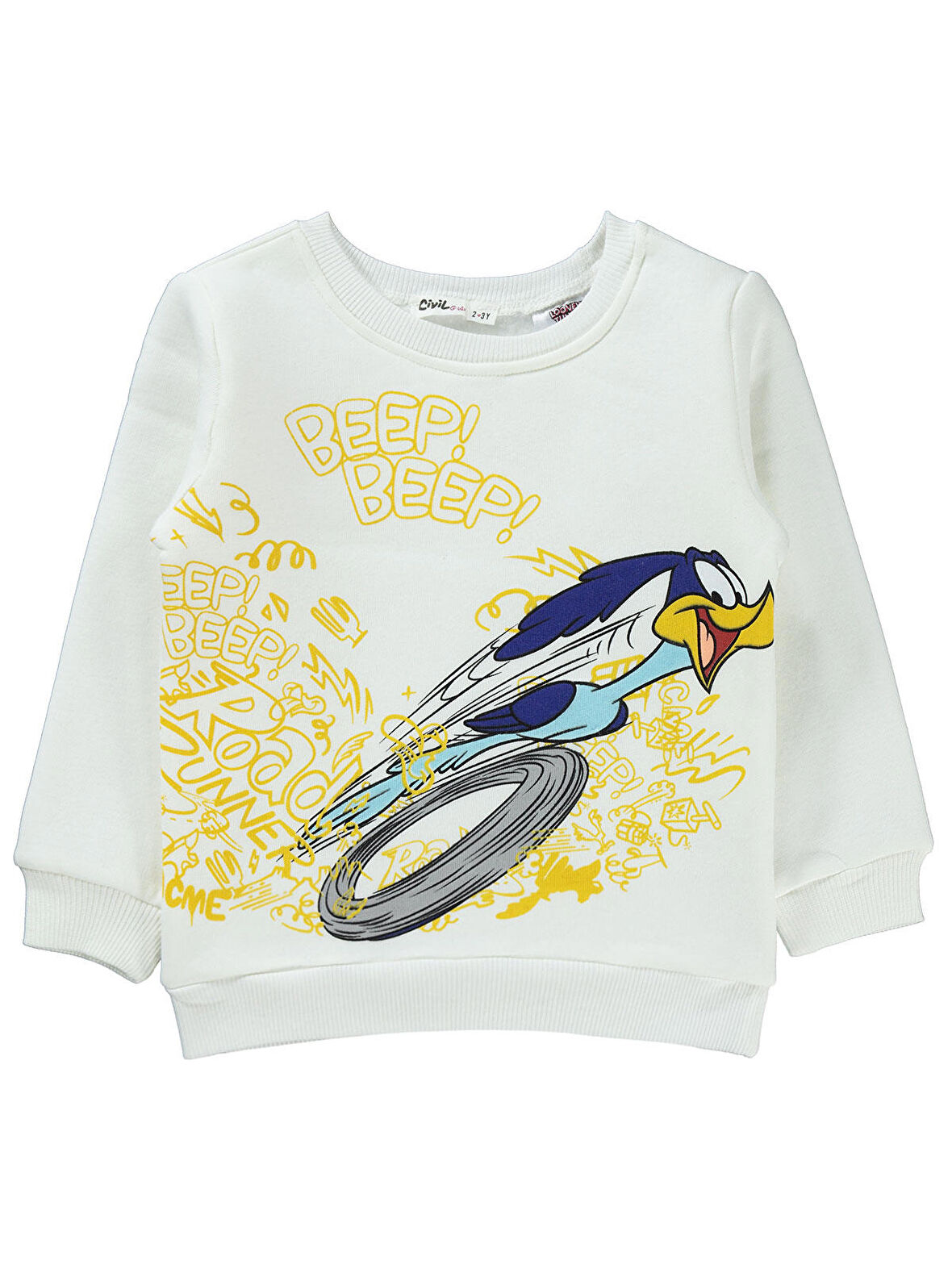 Road Runner Kız Çocuk Sweatshirt  2-5 Yaş Ekru