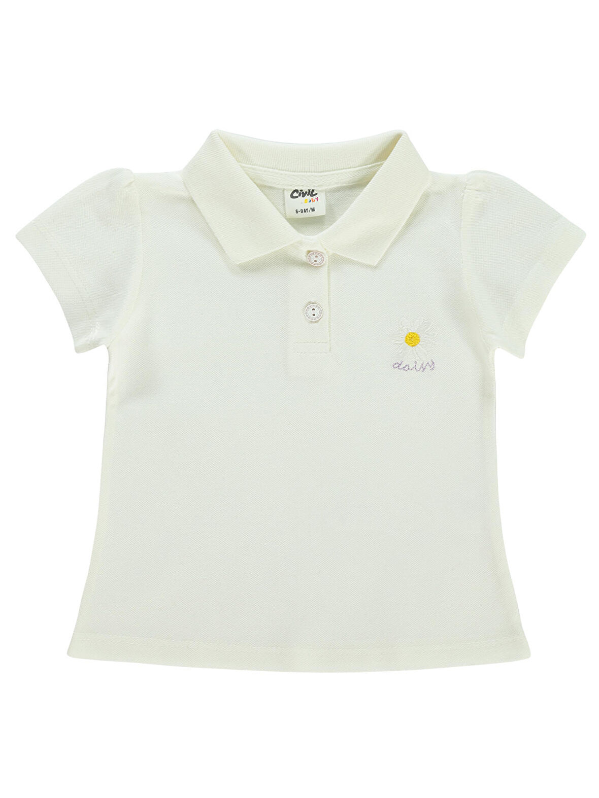 Civil Baby Kız Bebek Tişört 6-18 Ay Ekru