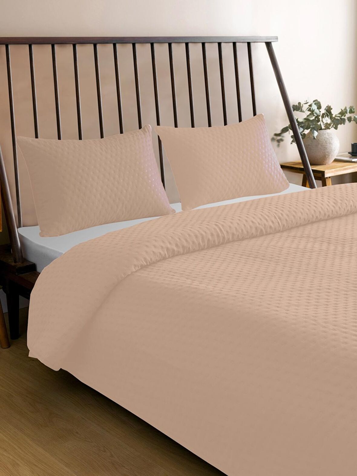 Bedspreado Yıkanmış Mikro Pudra Yatak Örtüsü Set Çift Kişilik 220x240