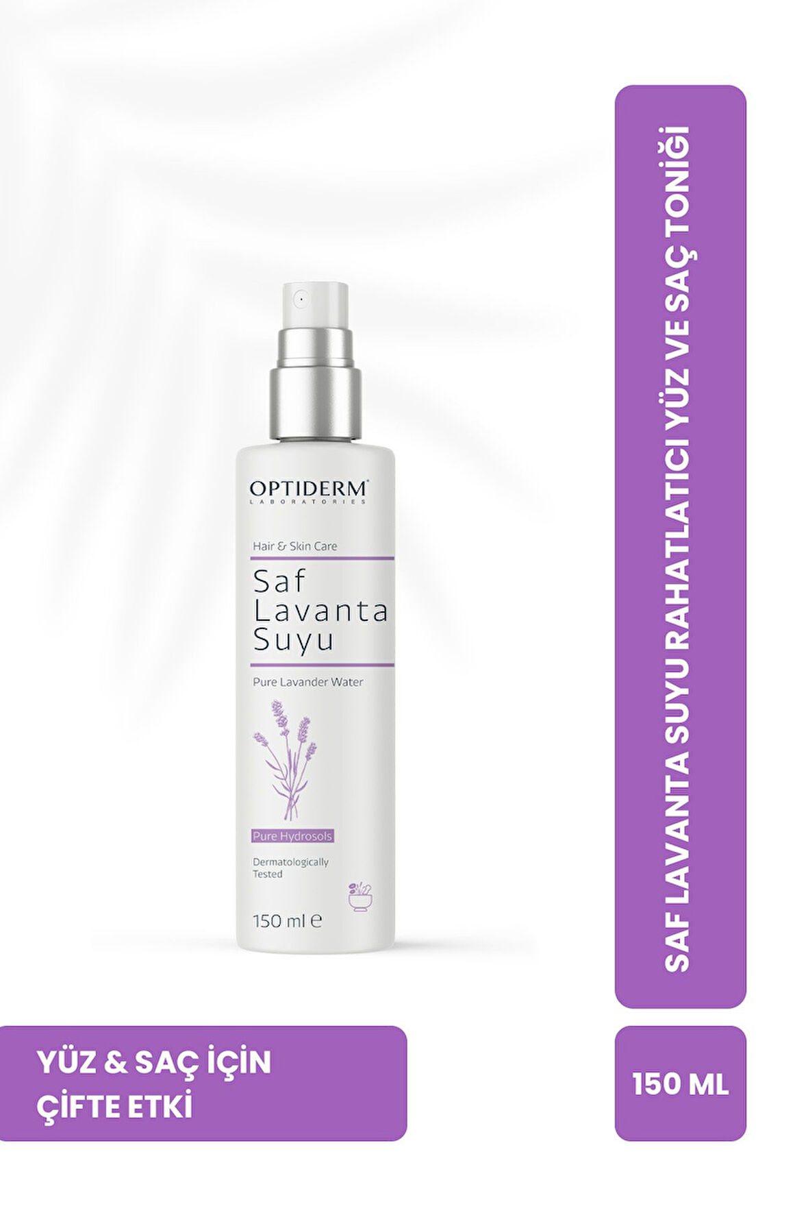 Optiderm Lavanta Suyu Canlandırıcı ve Besleyici Tonik %100 Doğal ve Saf 150 ml 8684252137398