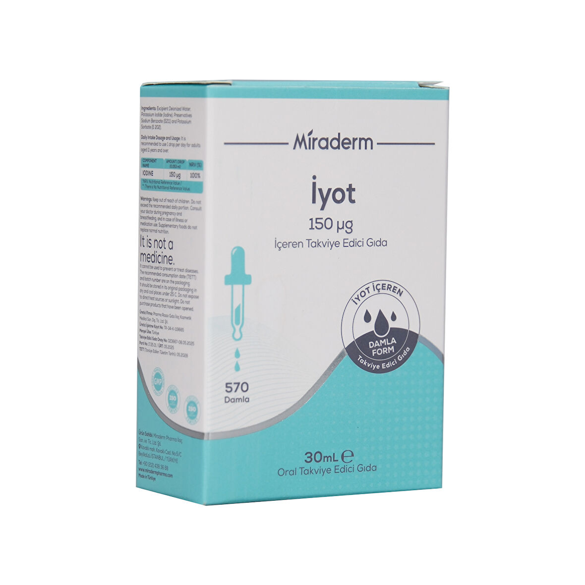 Miraderm Iyot 150Mcg Damla 30Ml