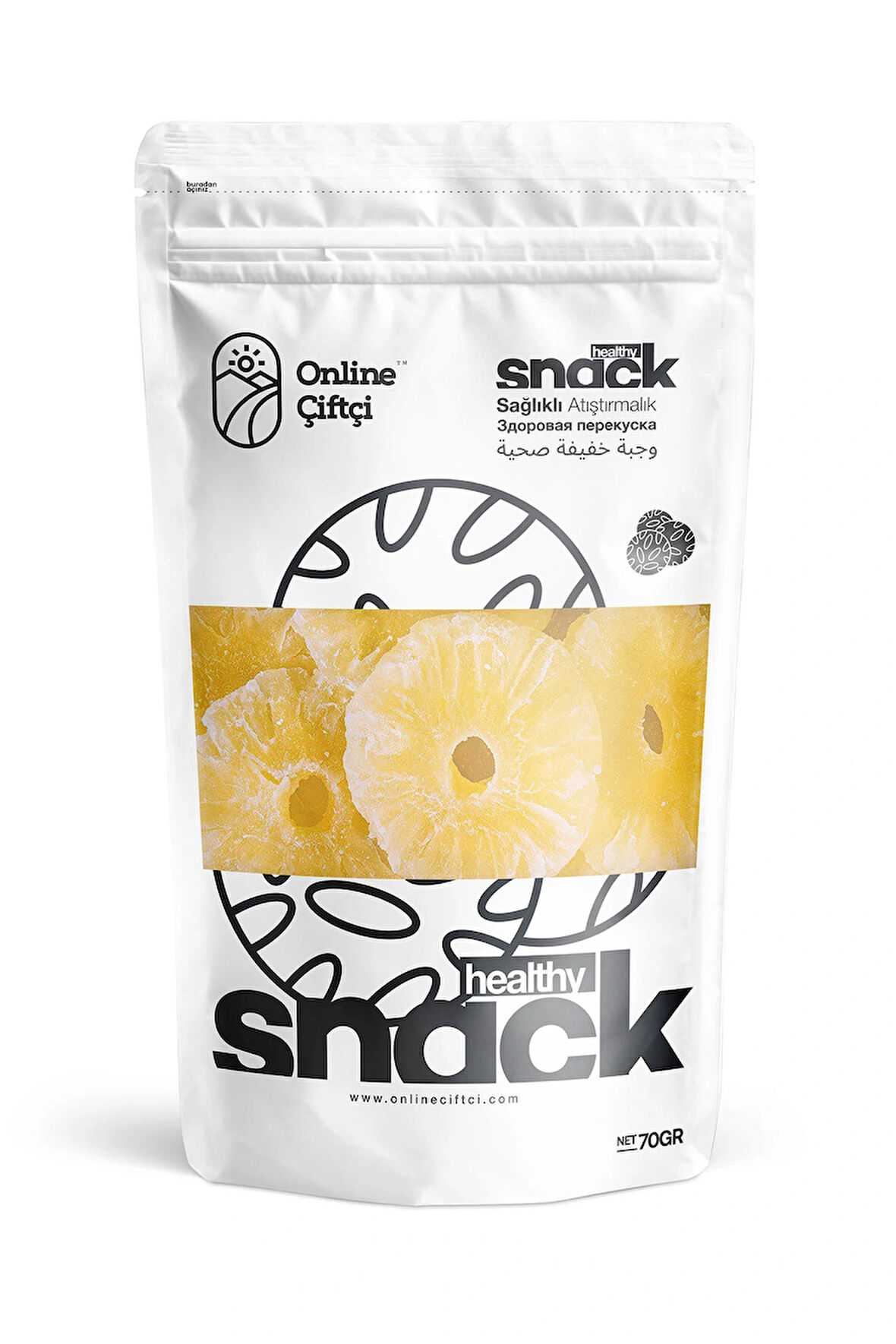 Ananas Kurusu Şekerli 70Gr