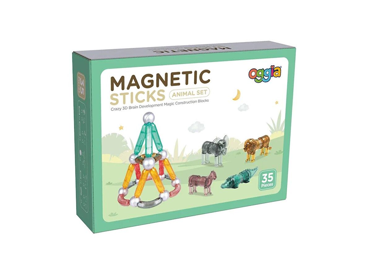 Magnetic Sticks 35 Parça Premium Manyetik Çubuklar, Bloklar, Setler (8853)