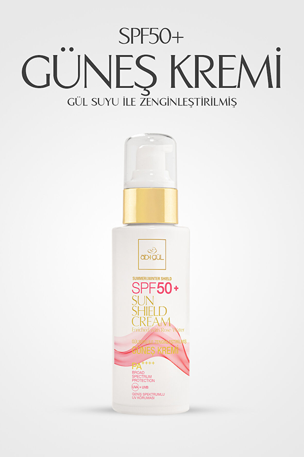 Güneş Kremi SPF50+ 100 ML | Gülsuyu ile  Zenginleştirilmiş - Winter & Summer Sun Shield - UVA & UVB