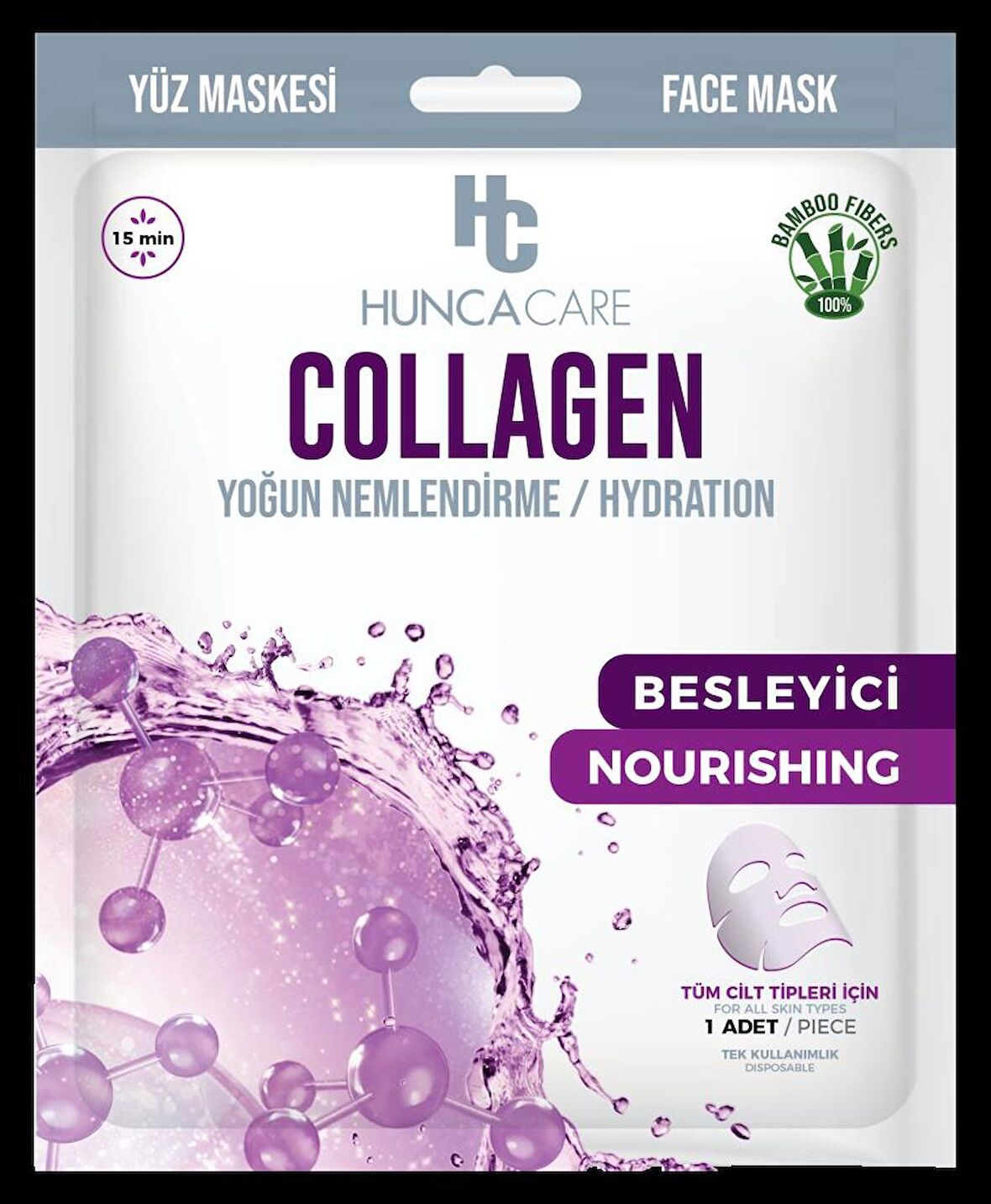 HUNCA CARE COLLAGEN KAĞIT YÜZ MASKE - YOĞUN NEMLENDİRME/ HYDRATION