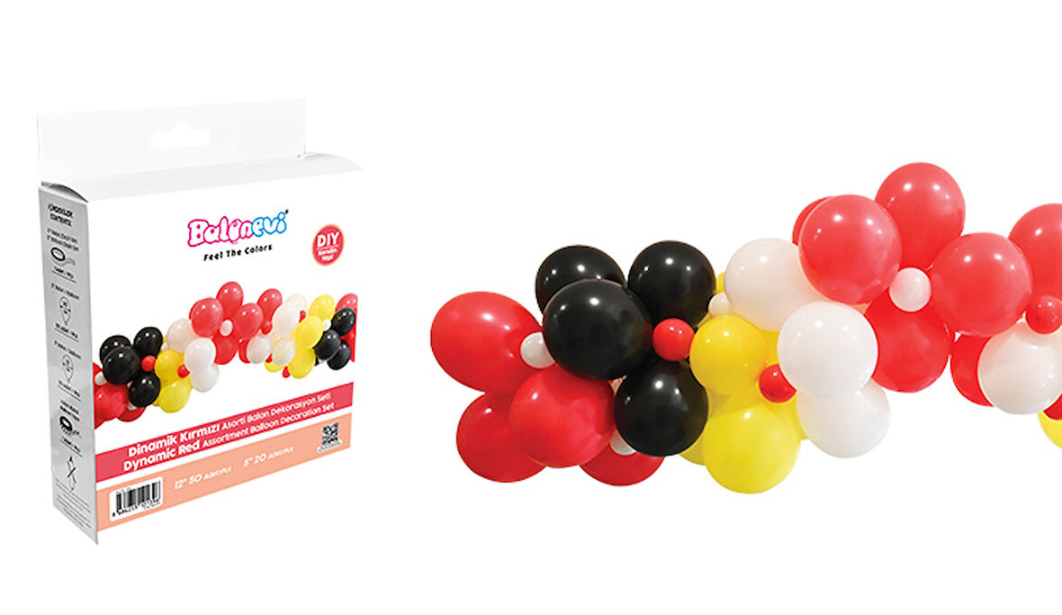 Balon Dekorasyon seti  Dinamik Kırmızı Erkek-veya Kız Çocuk Temalı doğum günü parti seti 70 balon+ balon yapıştırıcı +balon zincirli set