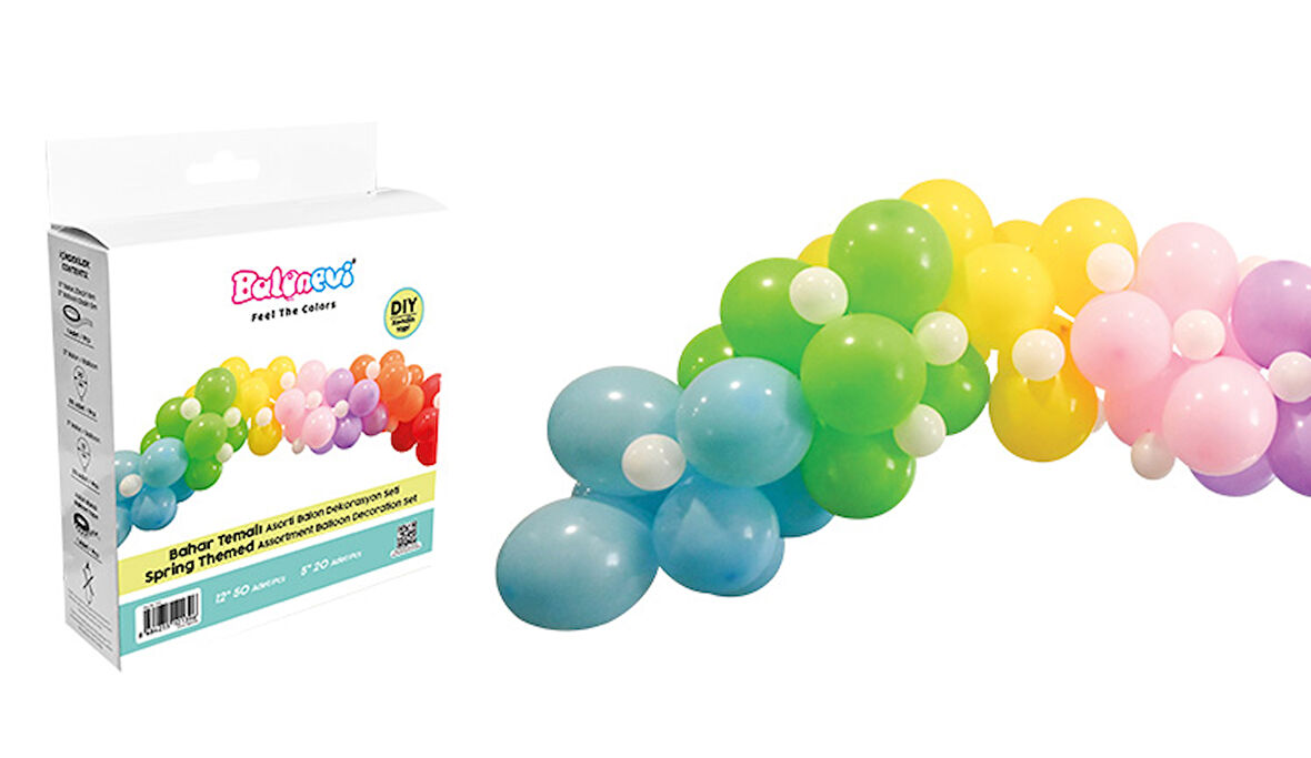 Balon Dekorasyon seti  Bahar Temalı Bahçe Kutlaması doğum günü parti seti 70 balon+ balon yapıştırıcı +balon zincirli set