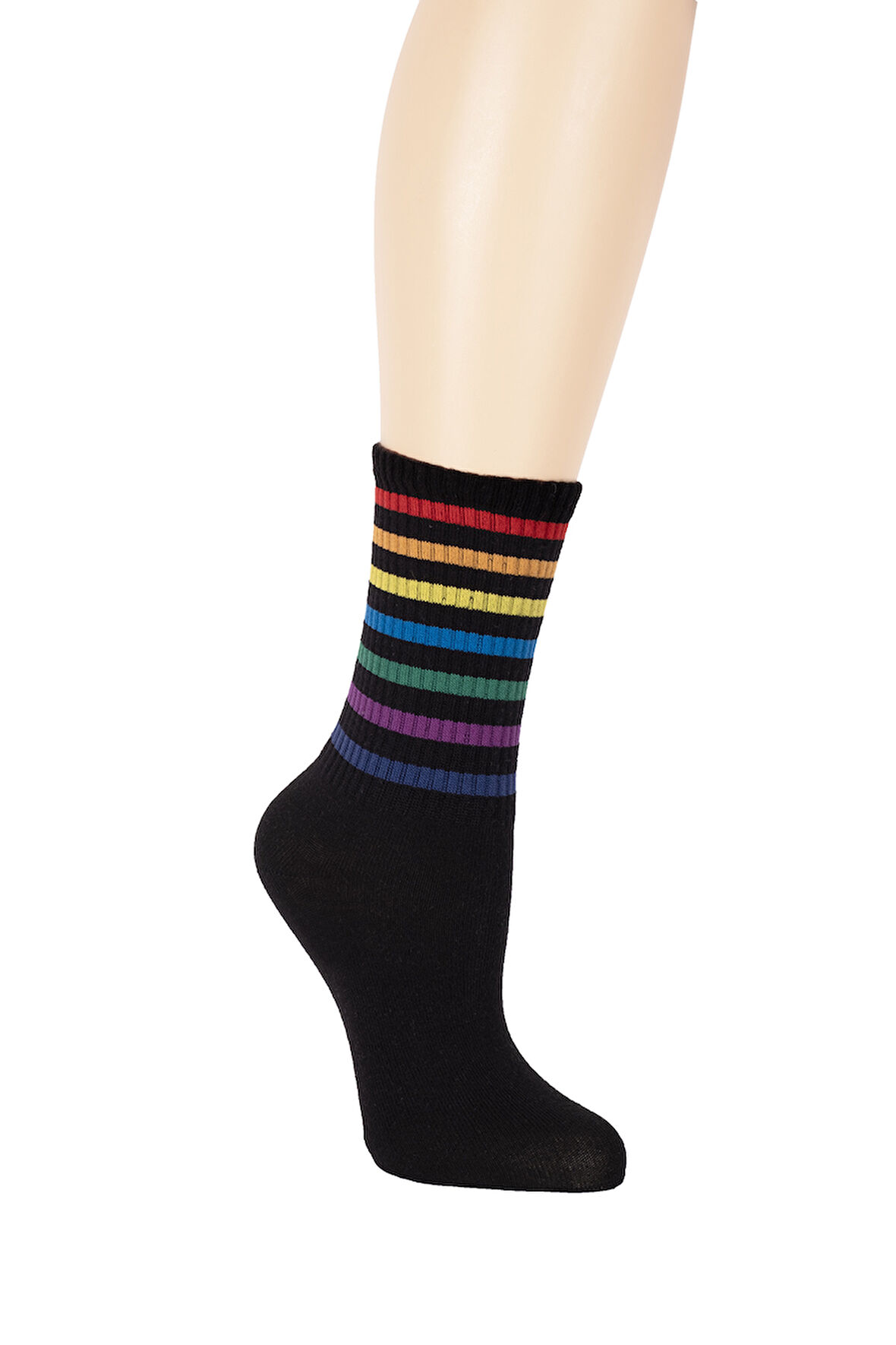 Suwen Colorful Stripe Soket Çorap