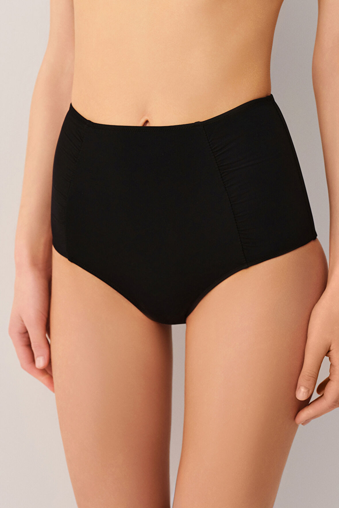 Suwen Yüksek Bel Pileli Bikini Alt