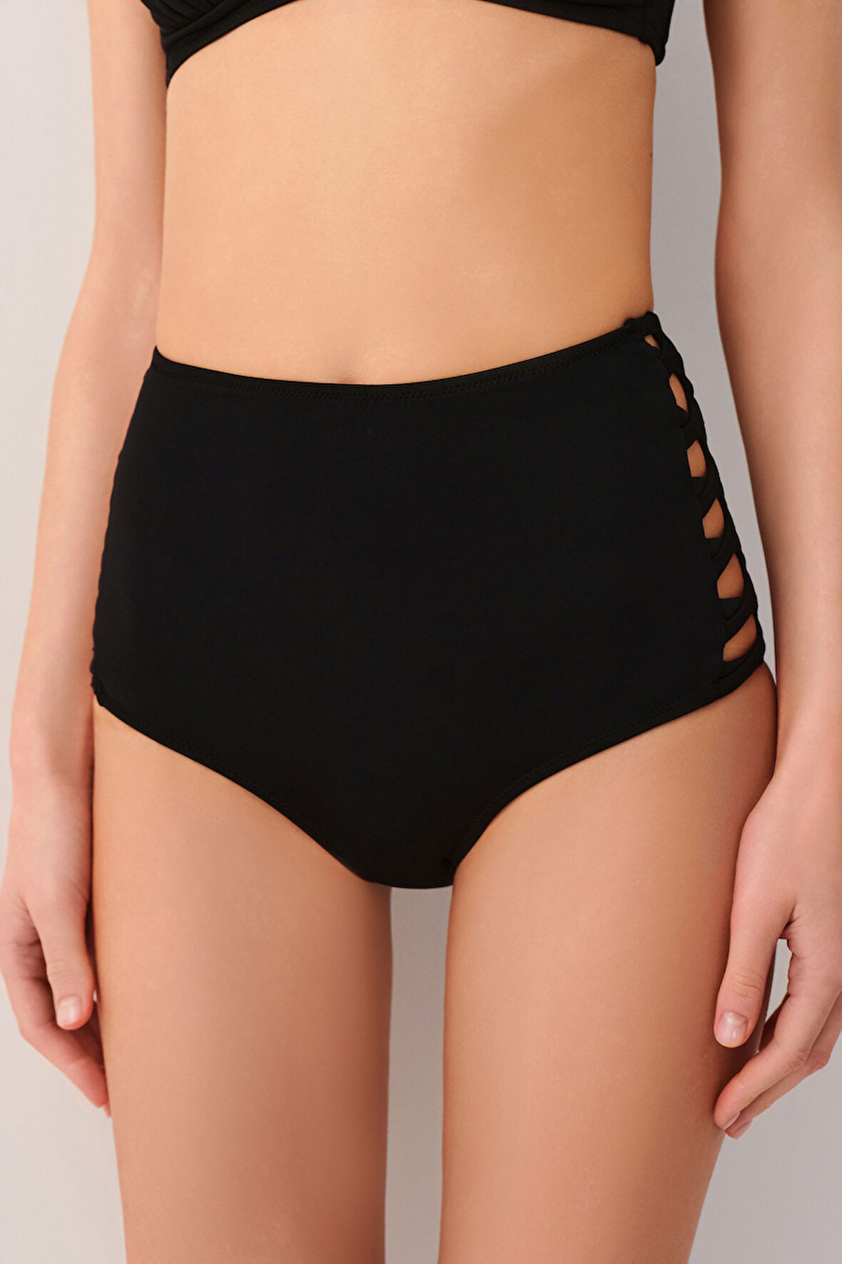 Suwen Yüksek Bel Yanı Biyeli Bikini Alt