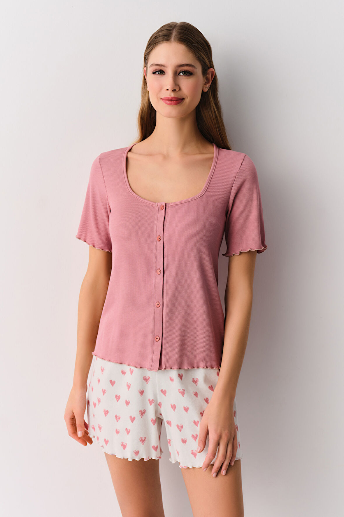 Suwen Soft Maskülen Şort Pijama Takımı