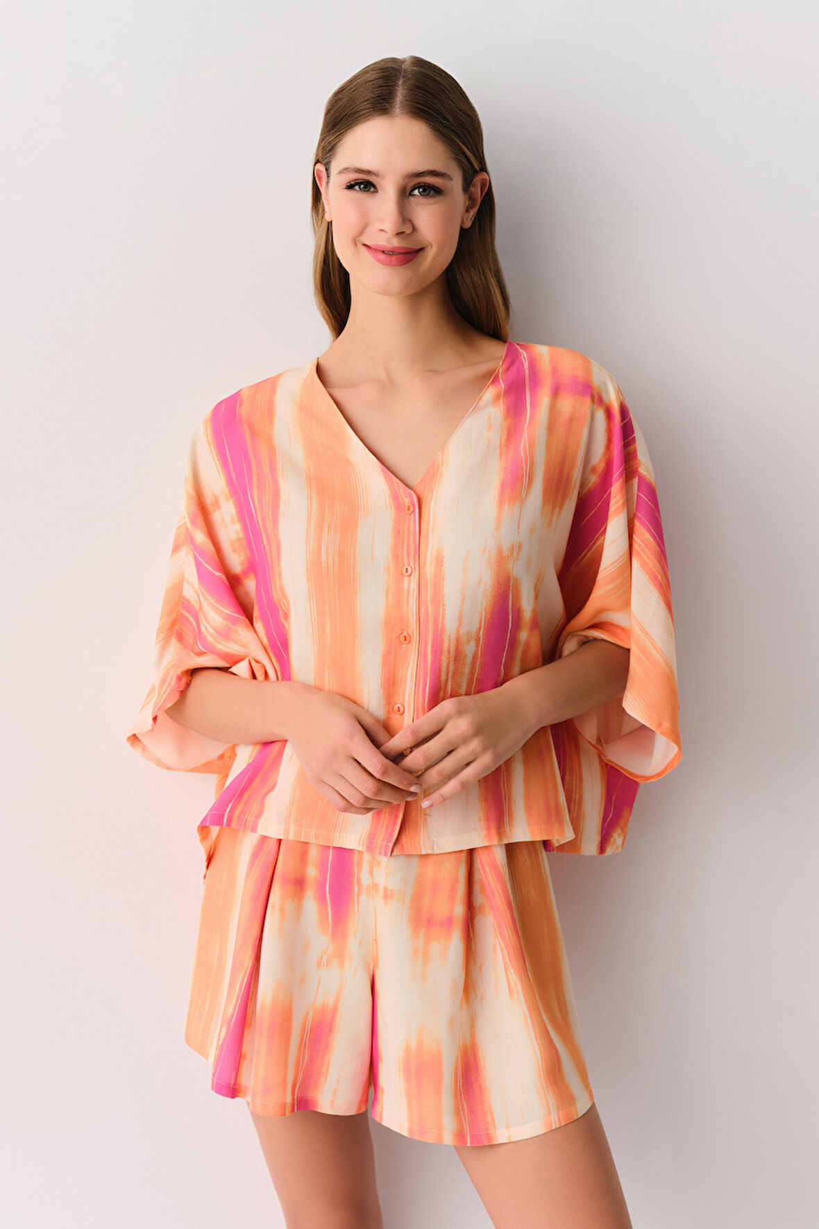 Suwen Cosmopolitan Maskülen Şort Pijama Takımı