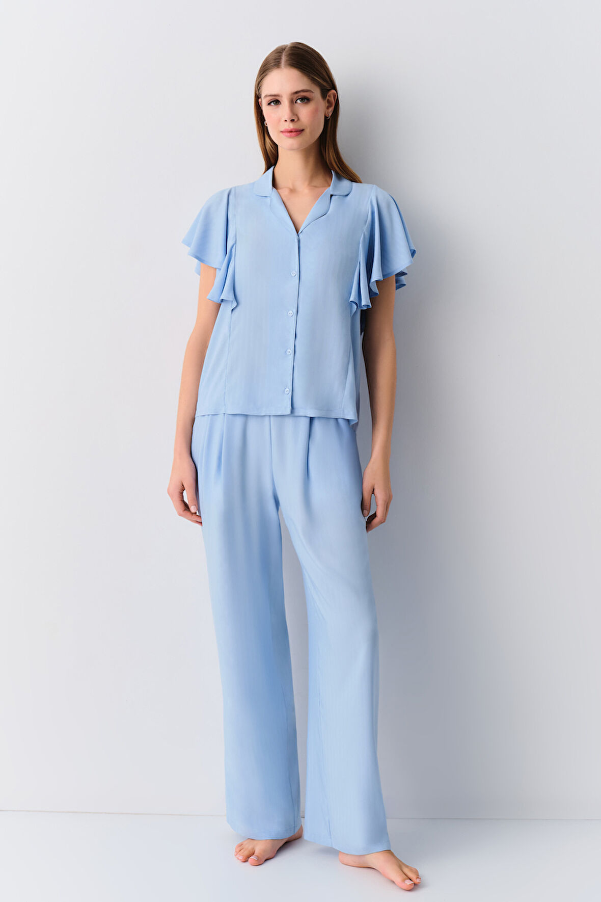 Suwen Cream Maskülen Pijama Takımı