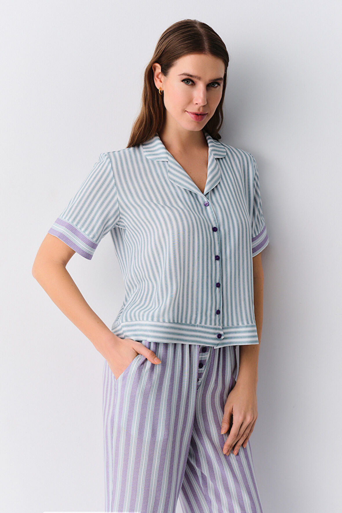 Suwen Line Maskülen Pijama Takımı
