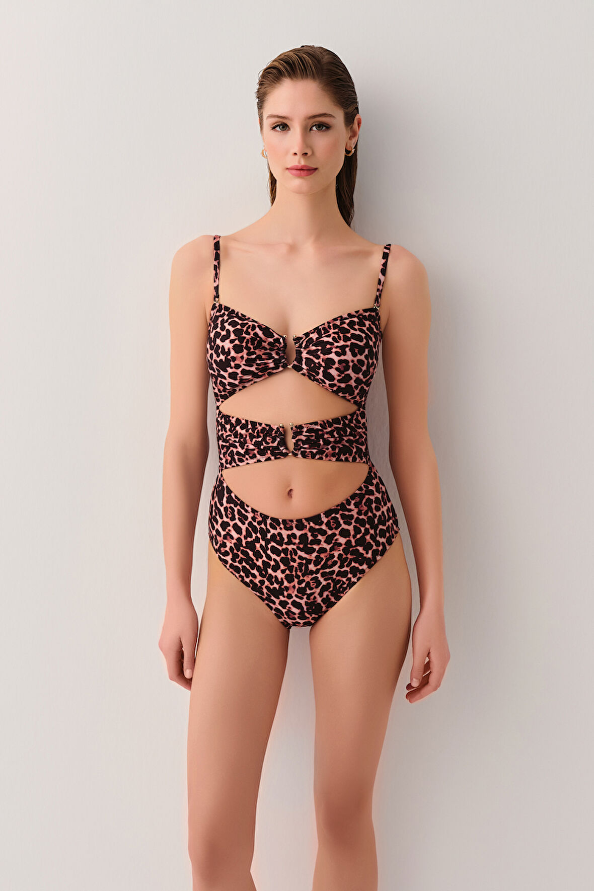 Suwen Leopard Önü Detaylı Mayo