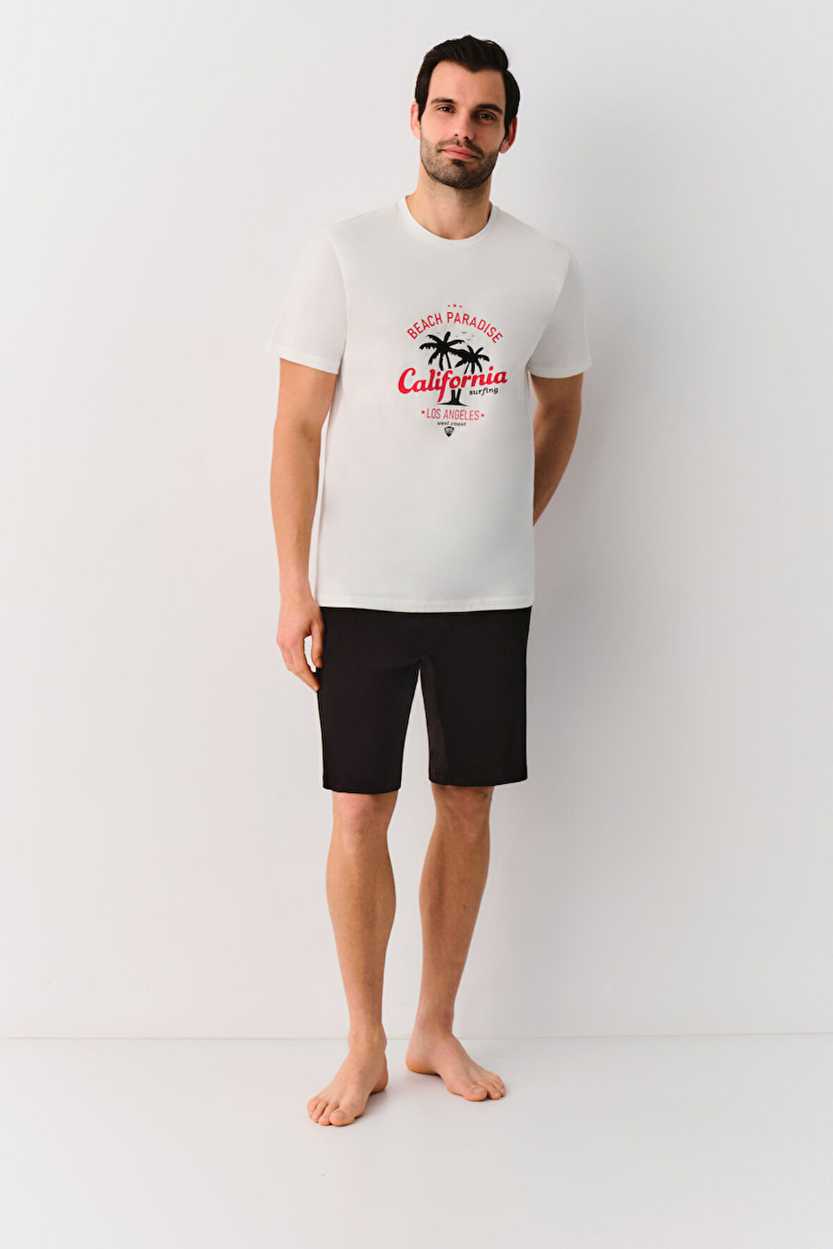 Suwen California Erkek Şort Pijama Takımı