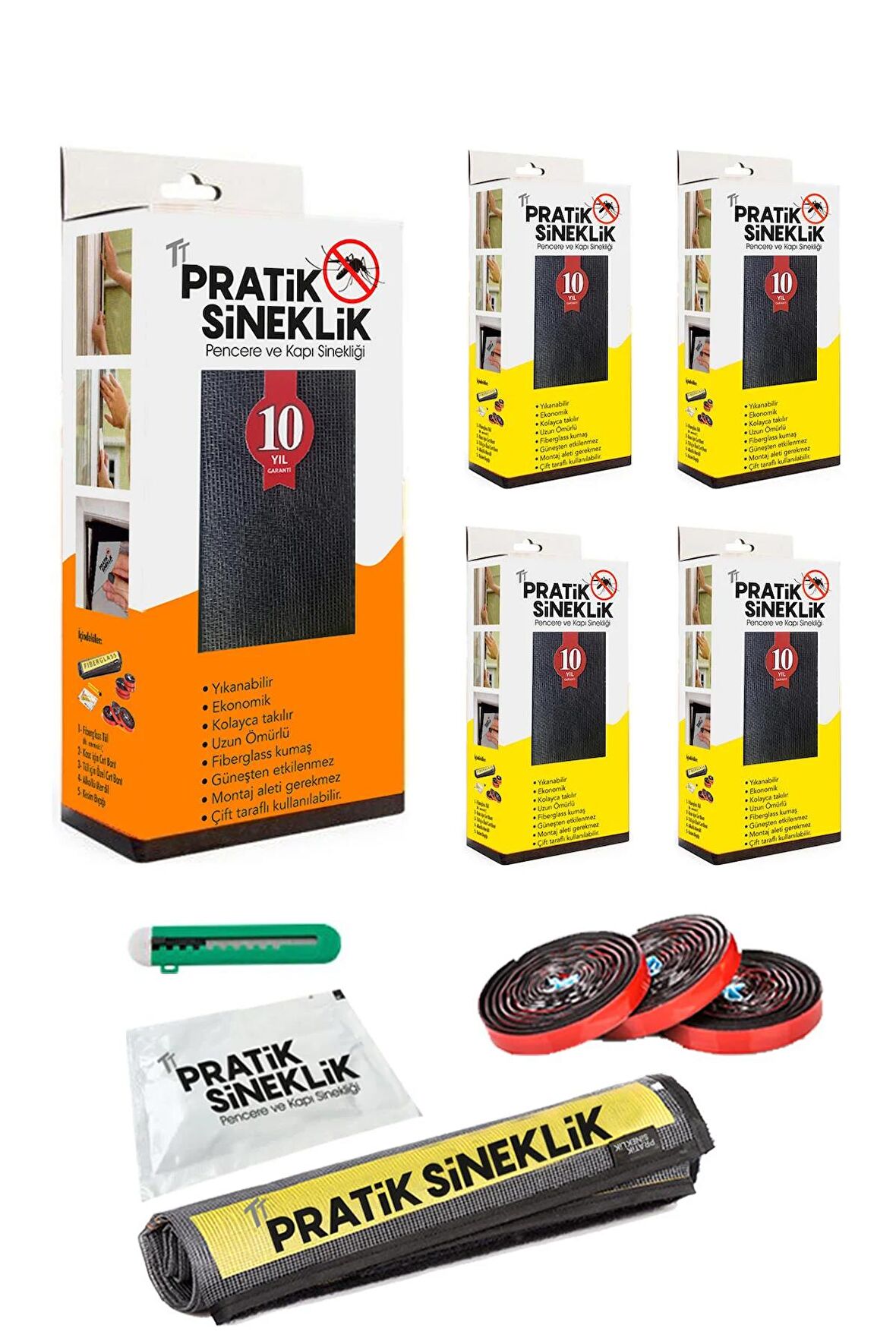 TT Pratik Sineklik | 1 Kapı - 4 Pencere | 5' li Paket