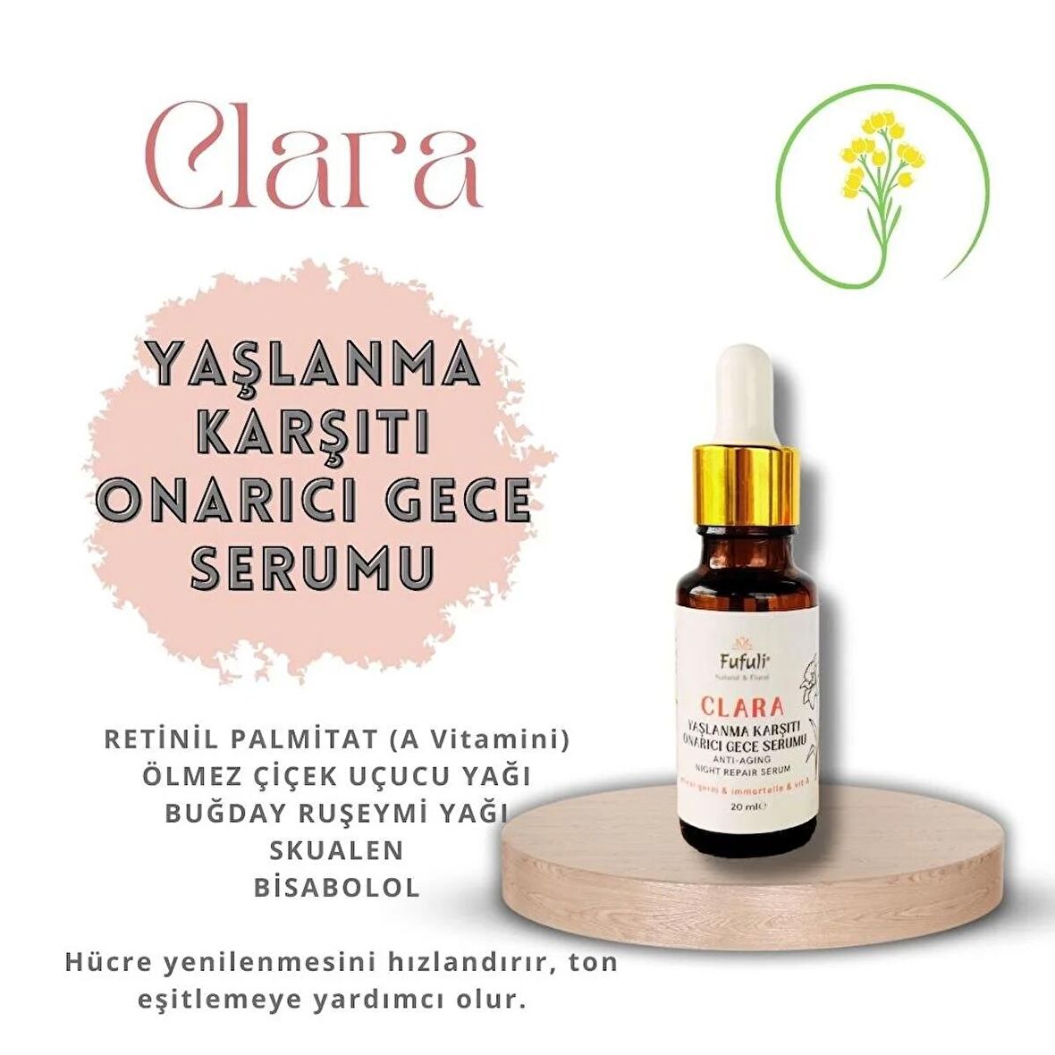 Clara Yaşlanma Karşıtı Onarıcı Gece Serumu 20 Ml