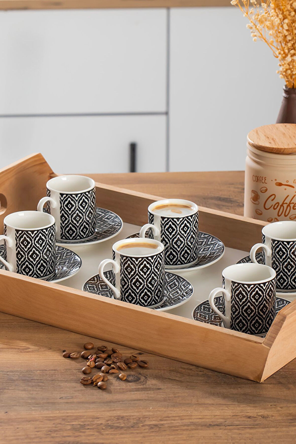 Porsima Perotti Yx05 Desenli 6 Kişilik Porselen Fincan Takımı 90c