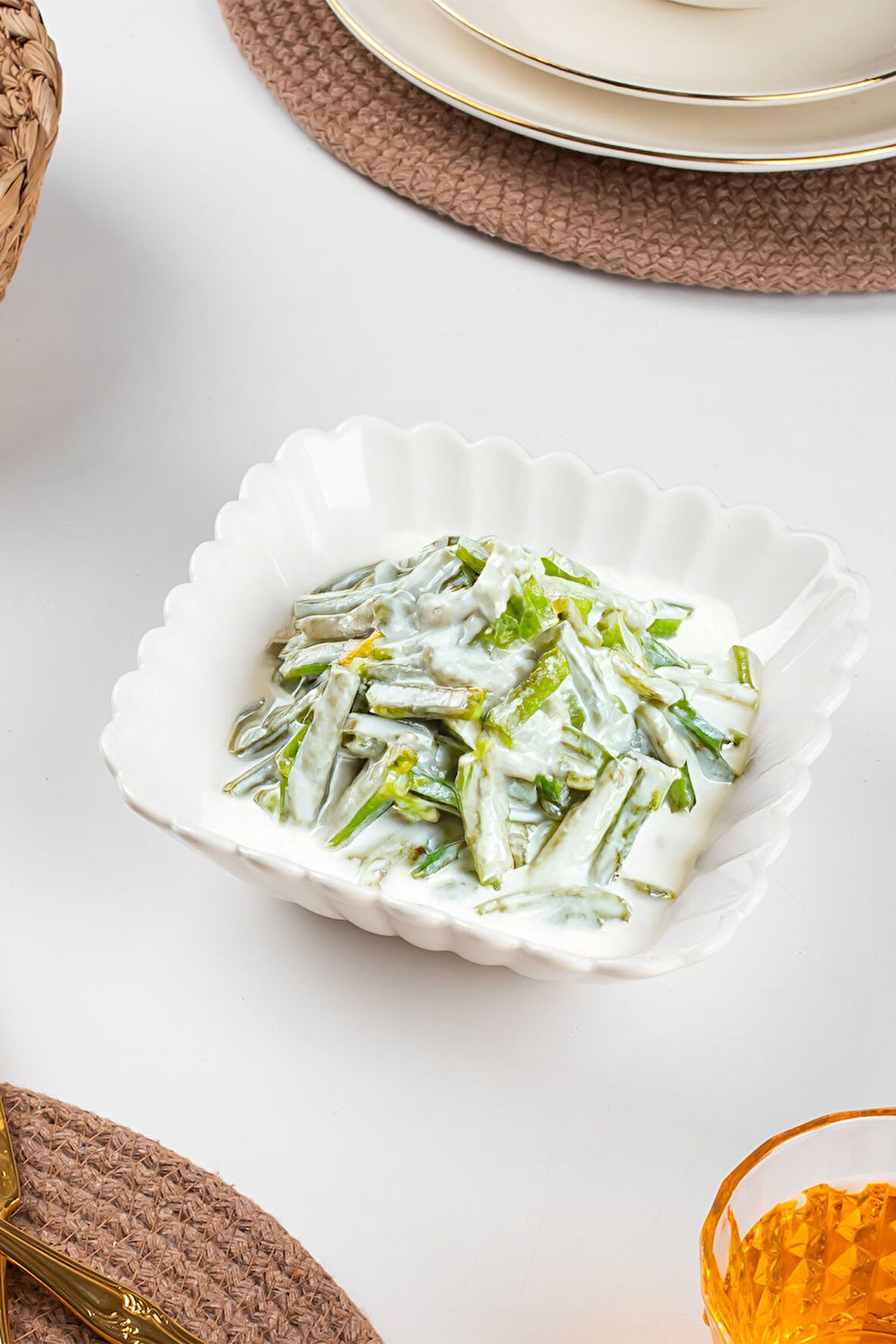 Porsima 1750N Porselen Kare Servis Tabağı Derin Salata Çerez Sunum Yemek Kasesi 16 Cm