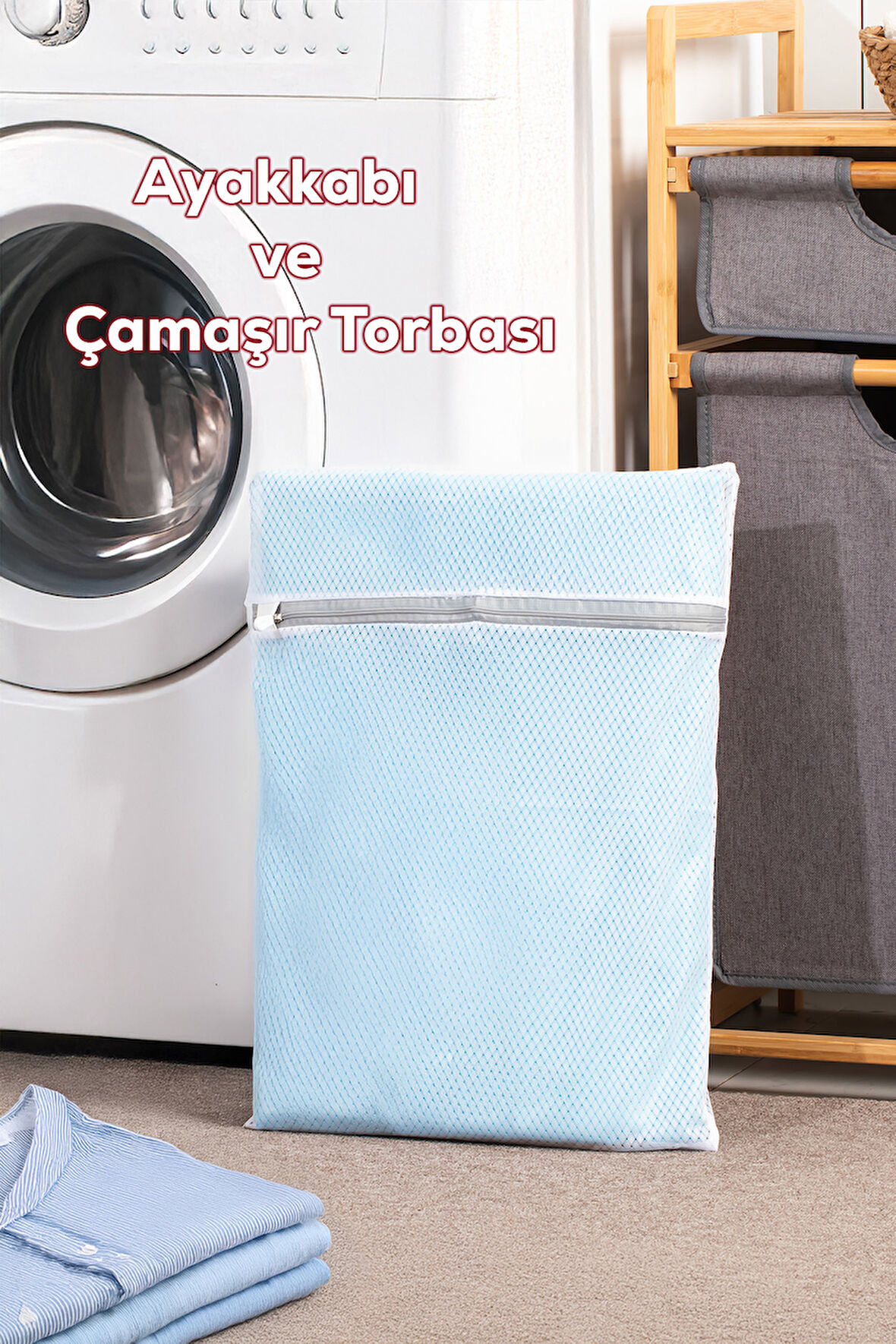 Porsima 3129 Çamaşır Yıkama Filesi Fermuarlı Bölmeli Yıkama Filesi Renkli