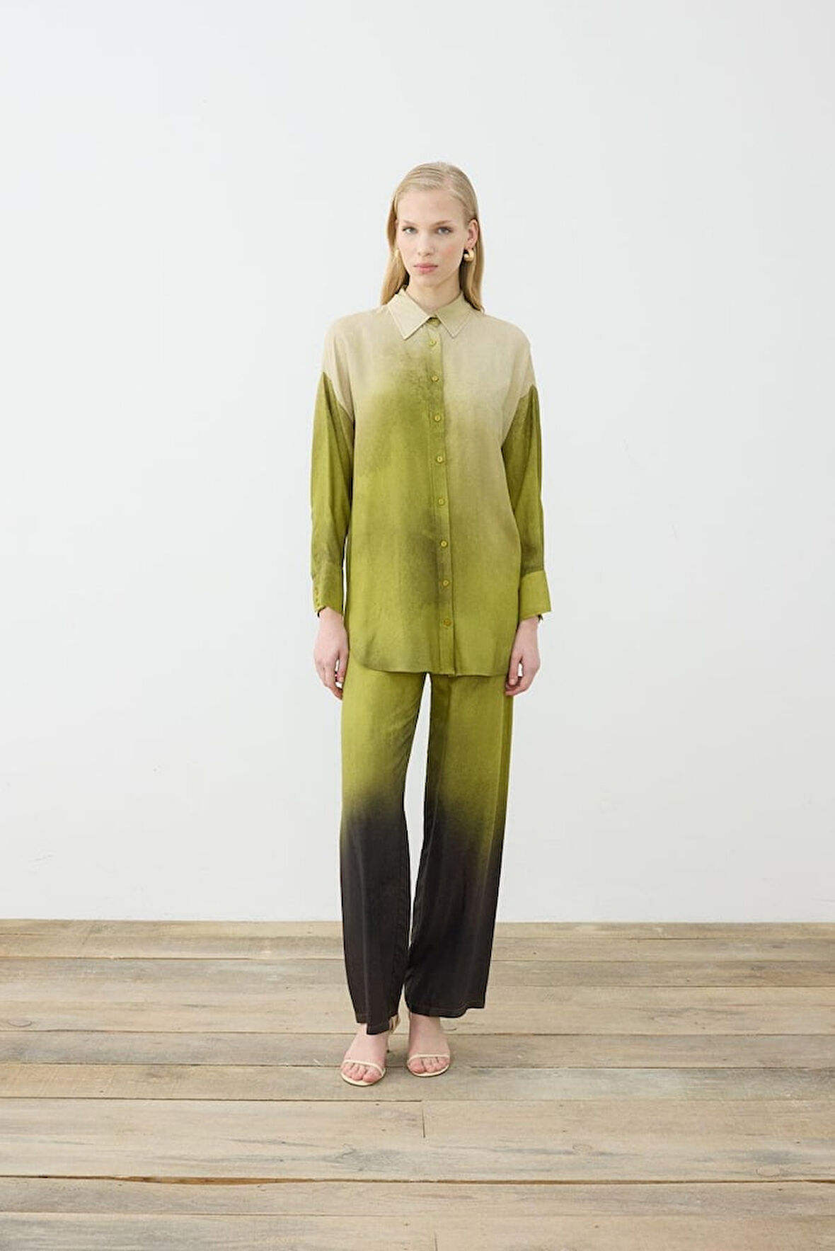 Degrade Desenli Rayon Viskon Pantolonlu Takim Terzi Dükkani