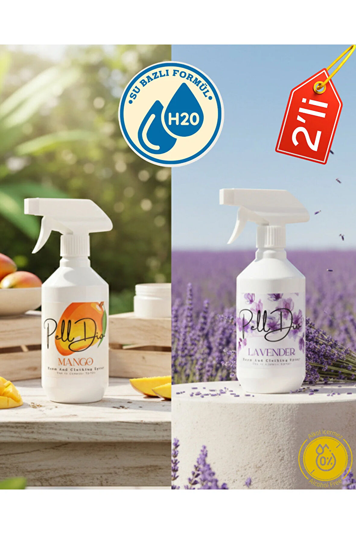 Lavanta ve Mango 2'li Set Oda ve Çamaşır Spreyi 2x500ml