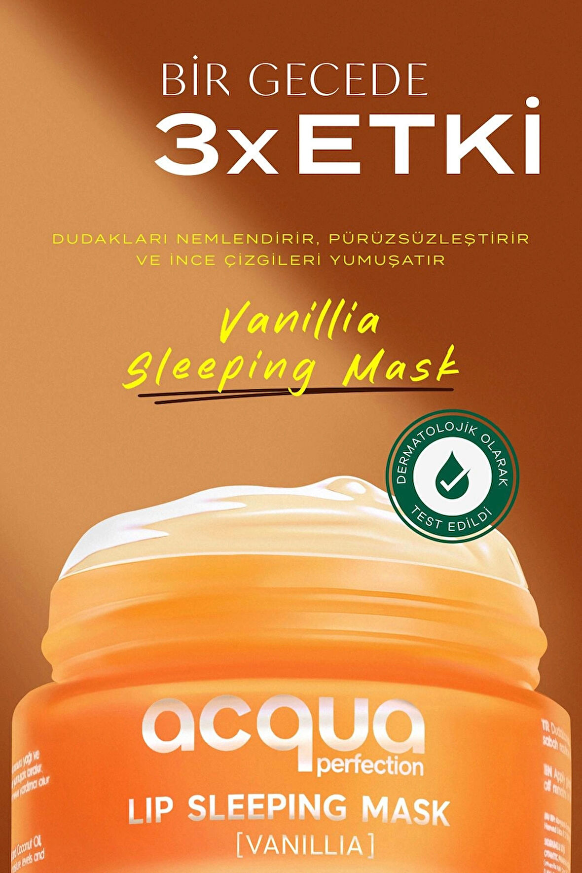 Acqua Perfection Lip Sleeping Mask Vanilla | Onarıcı & Canlandırıcı Dudak Maskesi | Pürüzsüzleştirici Etki 
