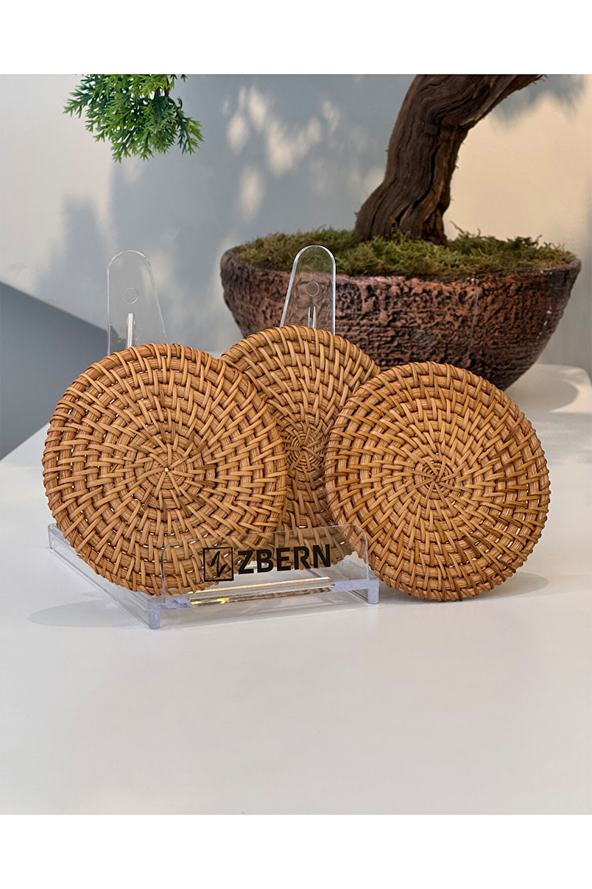 3 ADET 10X10 CM RATTAN MAT