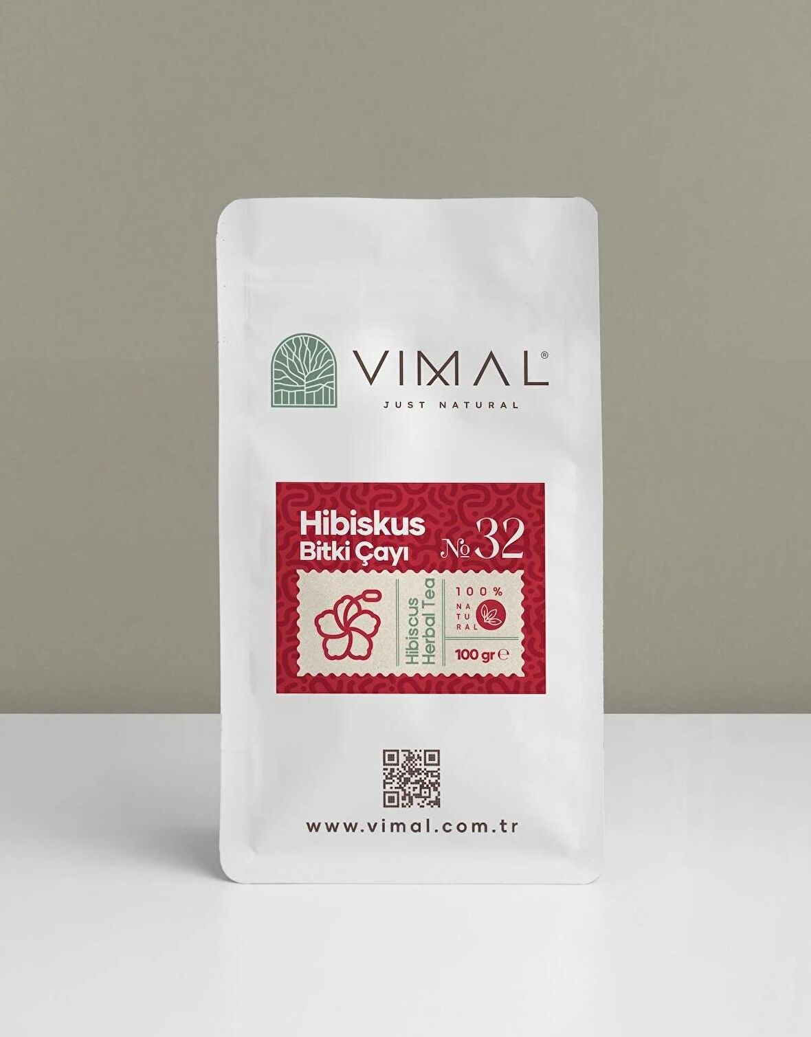 Vimal Hibiskus Bitki Çayı Saf, Doğal ve Katkısız 100 gr kilitli ambalaj