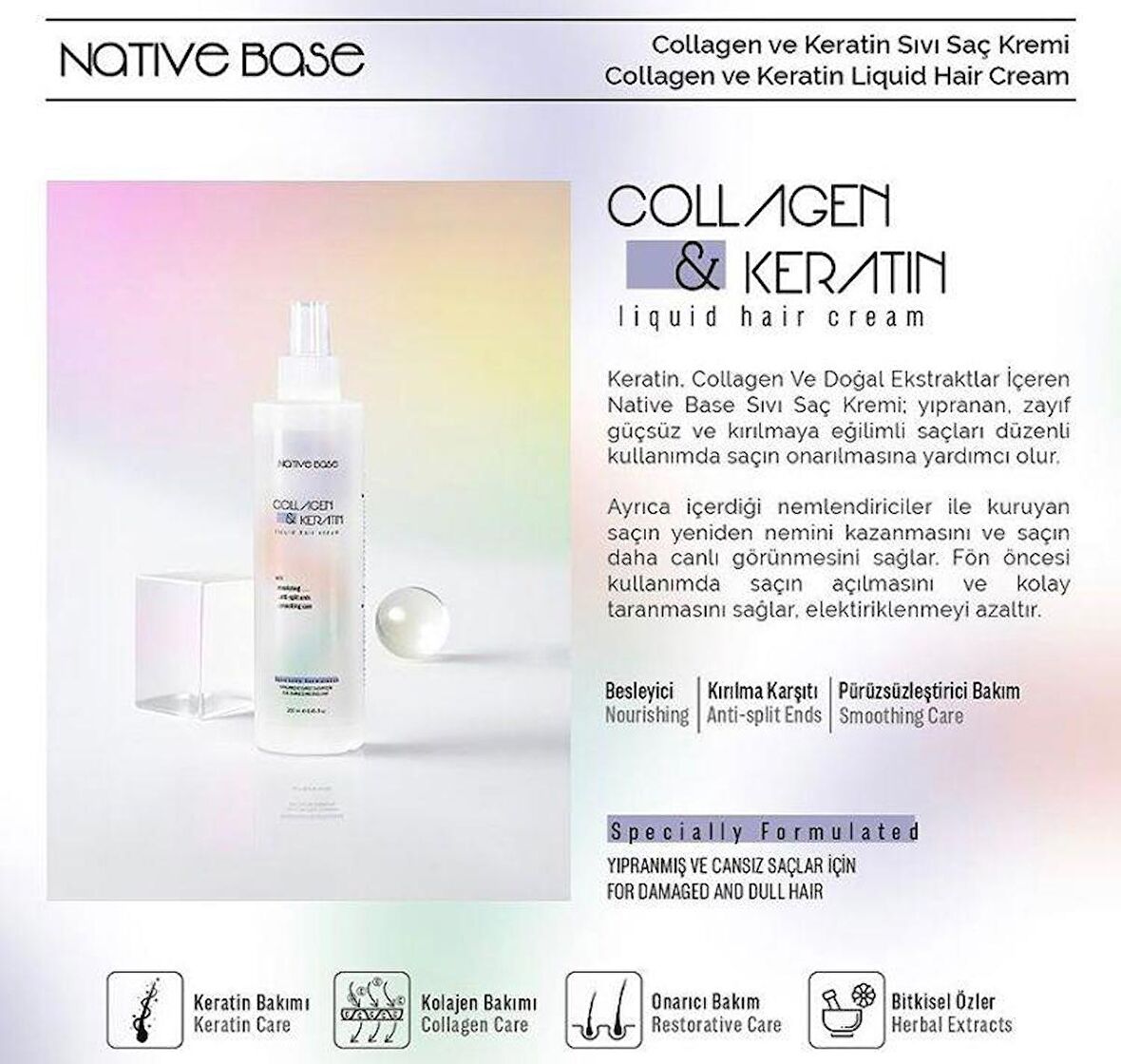 Collagen&Keratin Sıvı Saç Bakım Kremi