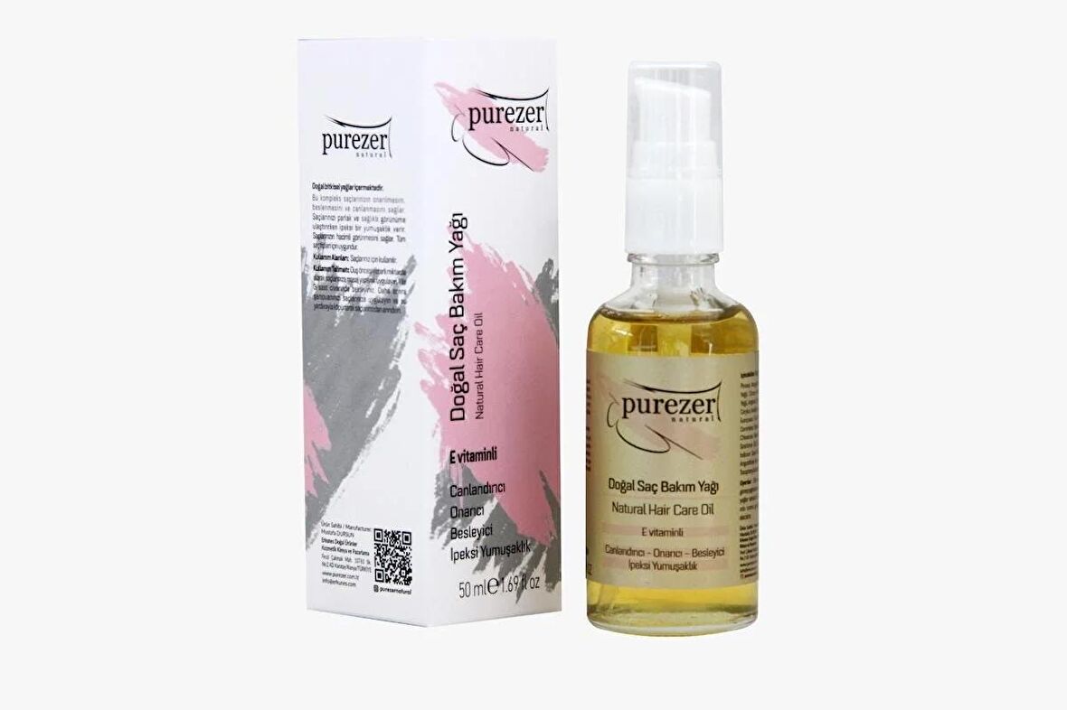 Purezer Natural Doğal Saç Bakım Yağı 50 ml