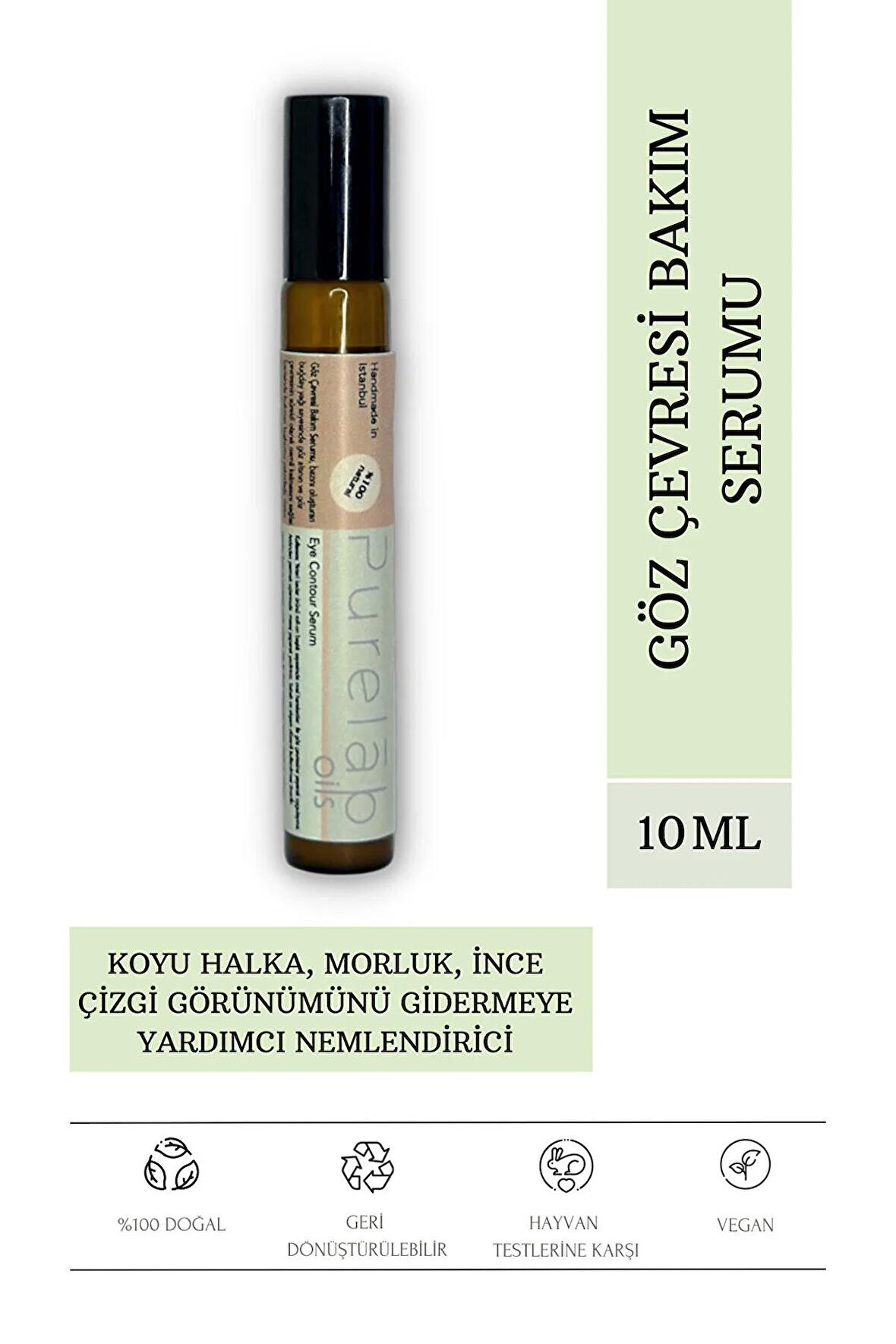 Göz Çevresi Bakım Serumu 10 ml Kırışıklık Morluk Koyu Halka Giderici Aydınlatıcı Vegan Serum