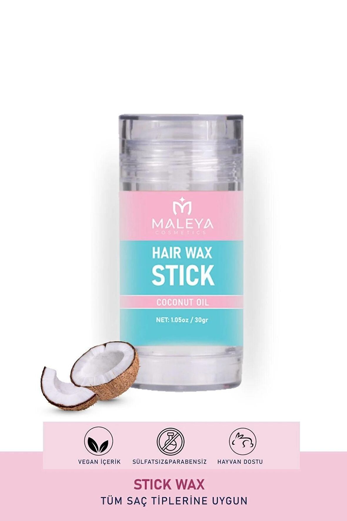 Maleya Hair Stick Wax 30 gr - Saç Şekillendirici Stick - Saç Sabitleyici