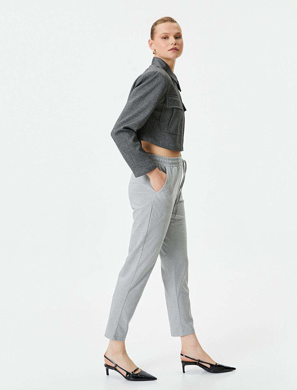 Havuç Pantolon Beli Bağcıklı Cep Detaylı