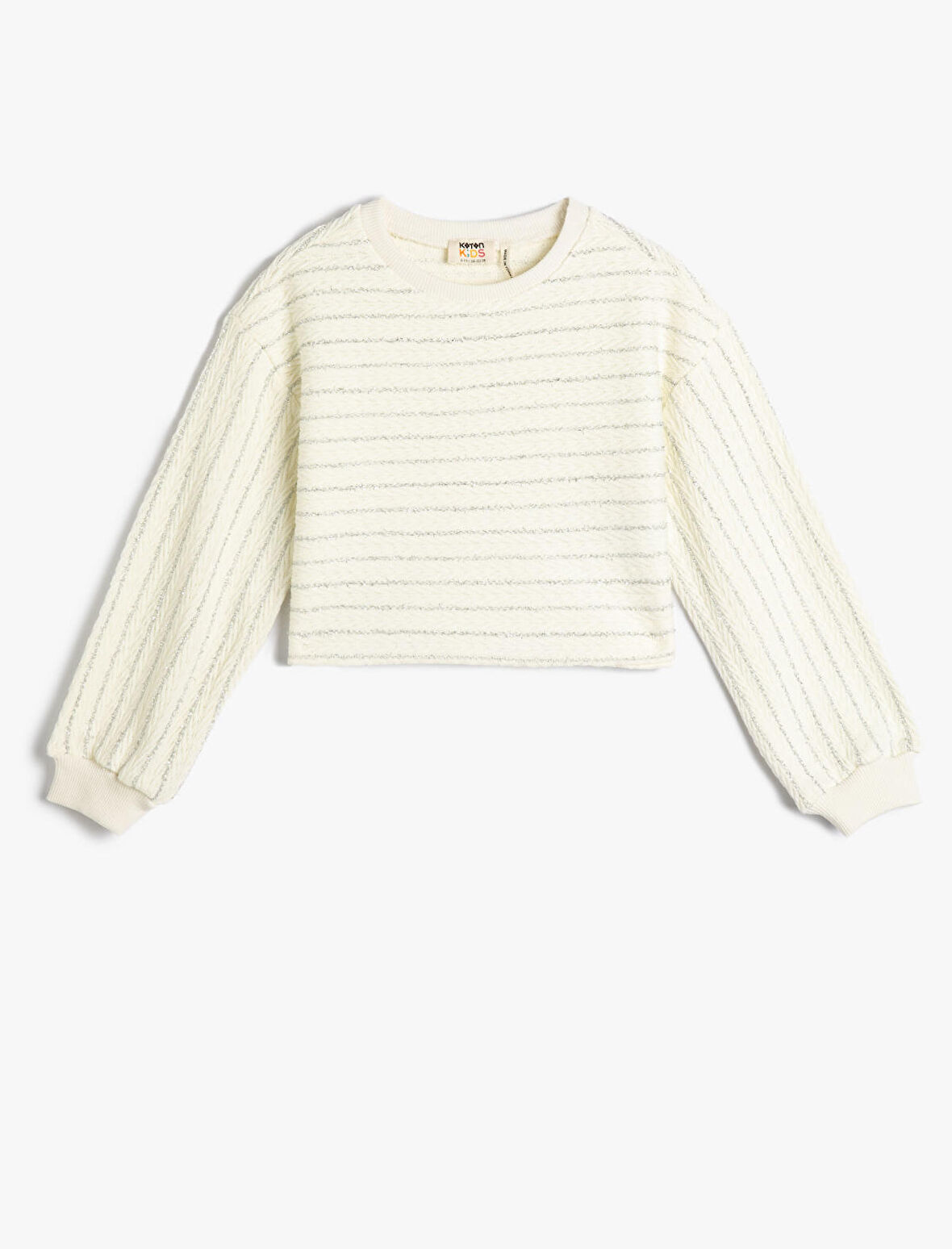 Crop Sweatshirt Uzun Kollu Bisiklet Yaka