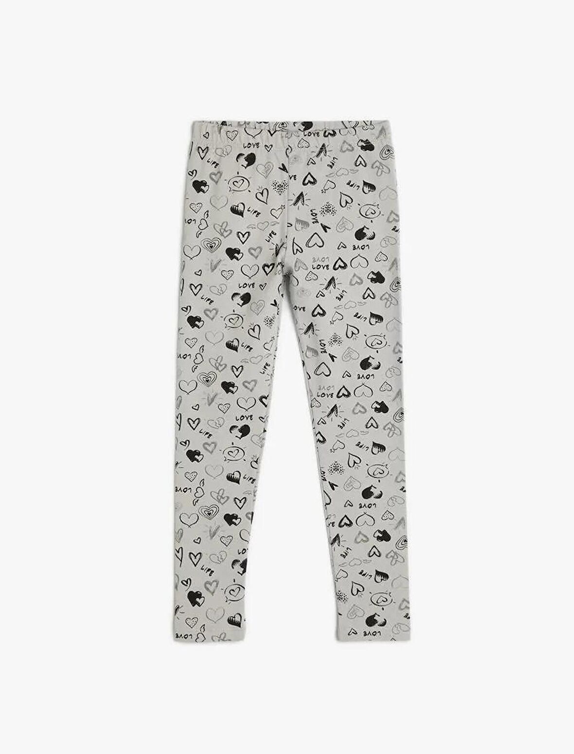 4SKG40037AK Koton Kız Çocuk Tayt GRİ DESENLİ