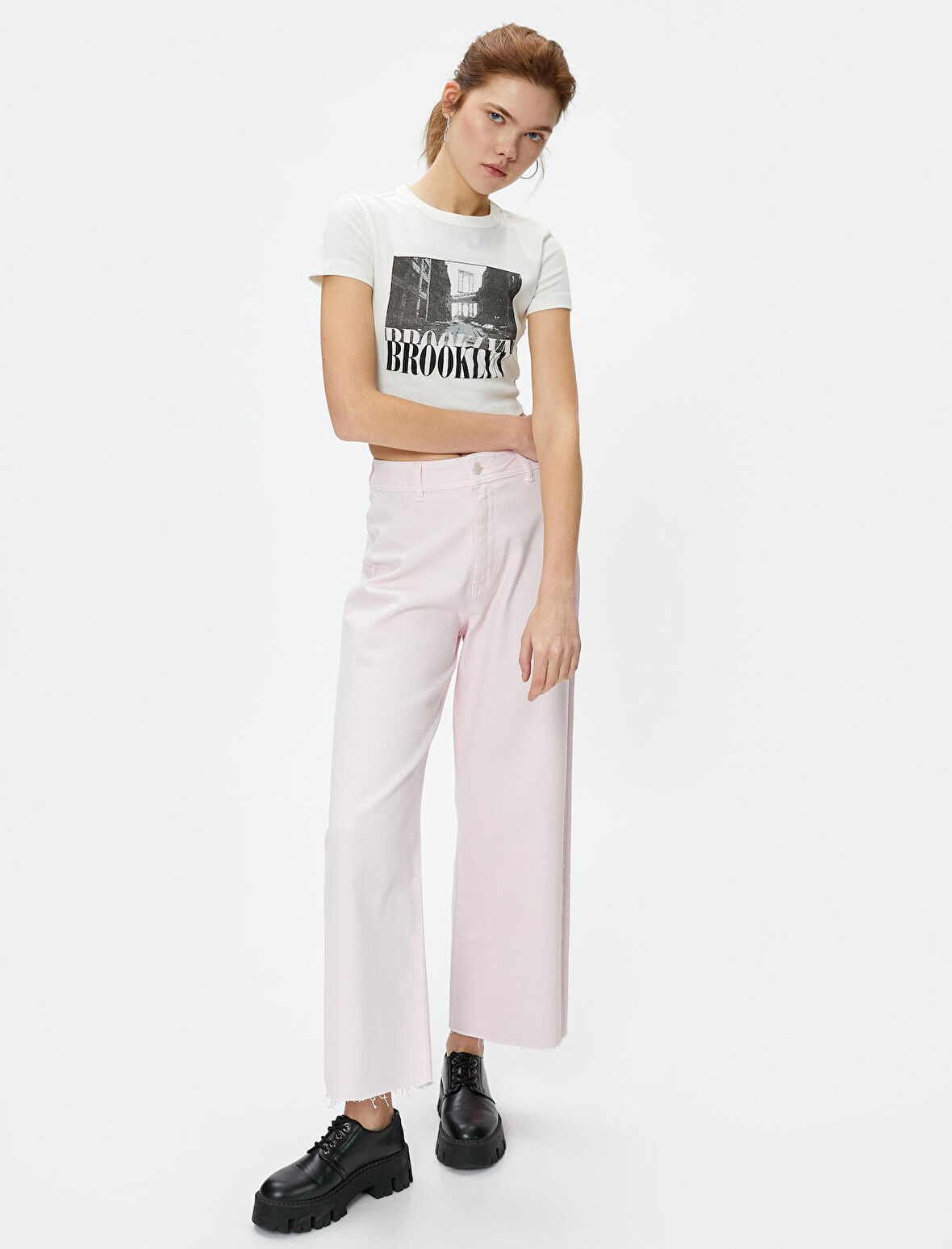 Geniş Kısa Paça Kot Pantolon Yüksek Bel - Sandra Jeans