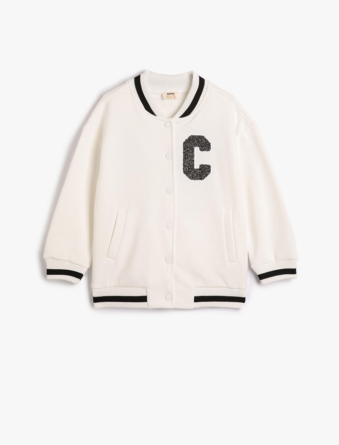 Ceket Aplike Detaylı Cepli V Yaka Çıtçıt Kapamalı