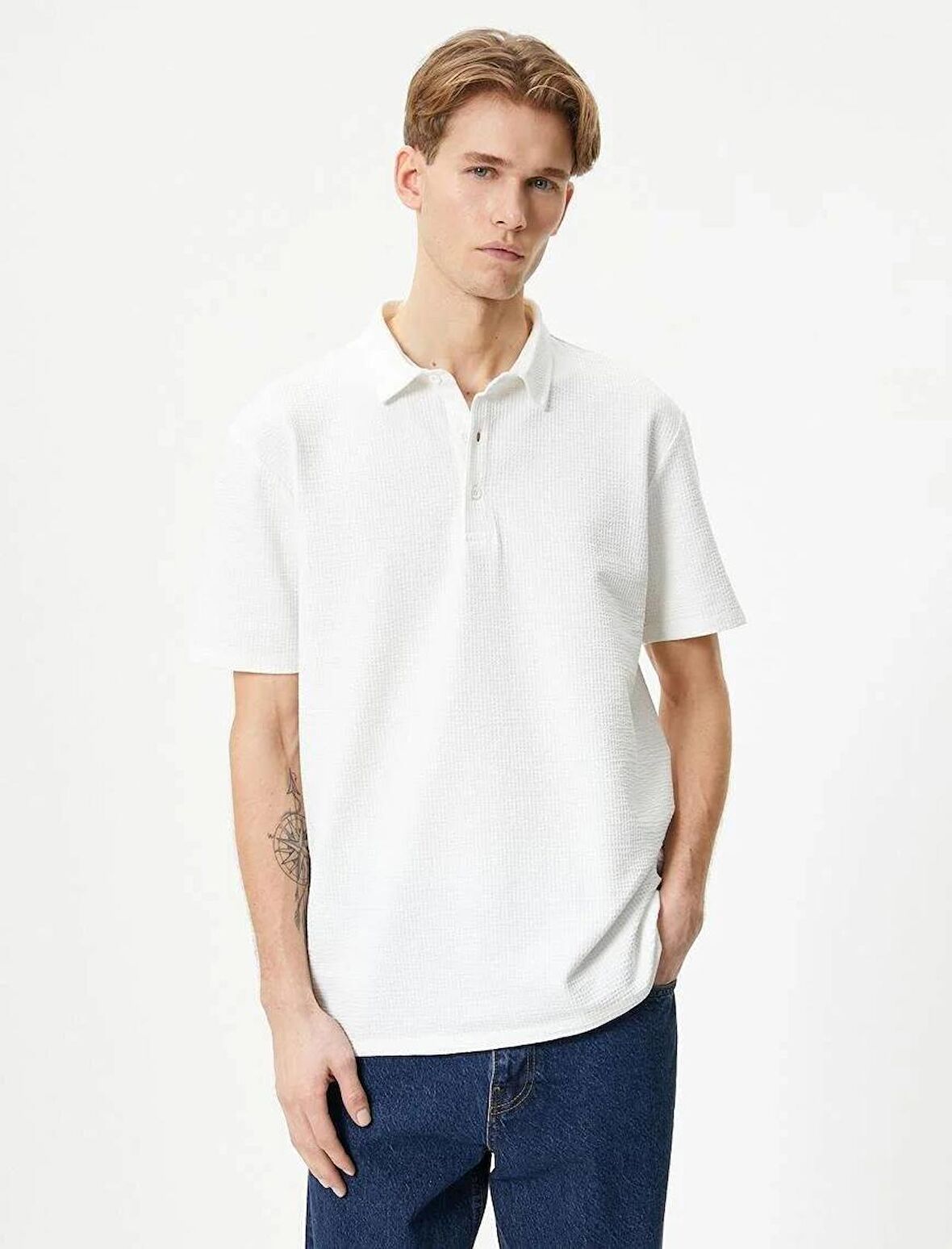 4SAM10109MK Koton Erkek T-shirt EKRU