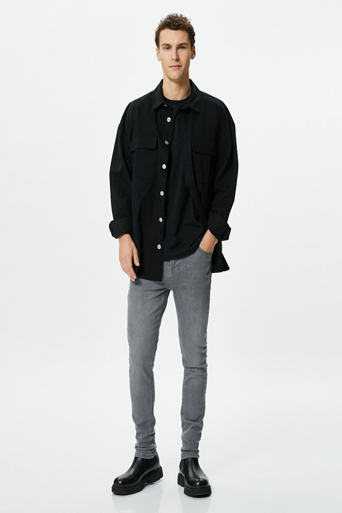 Erkek Antrasit Jeans