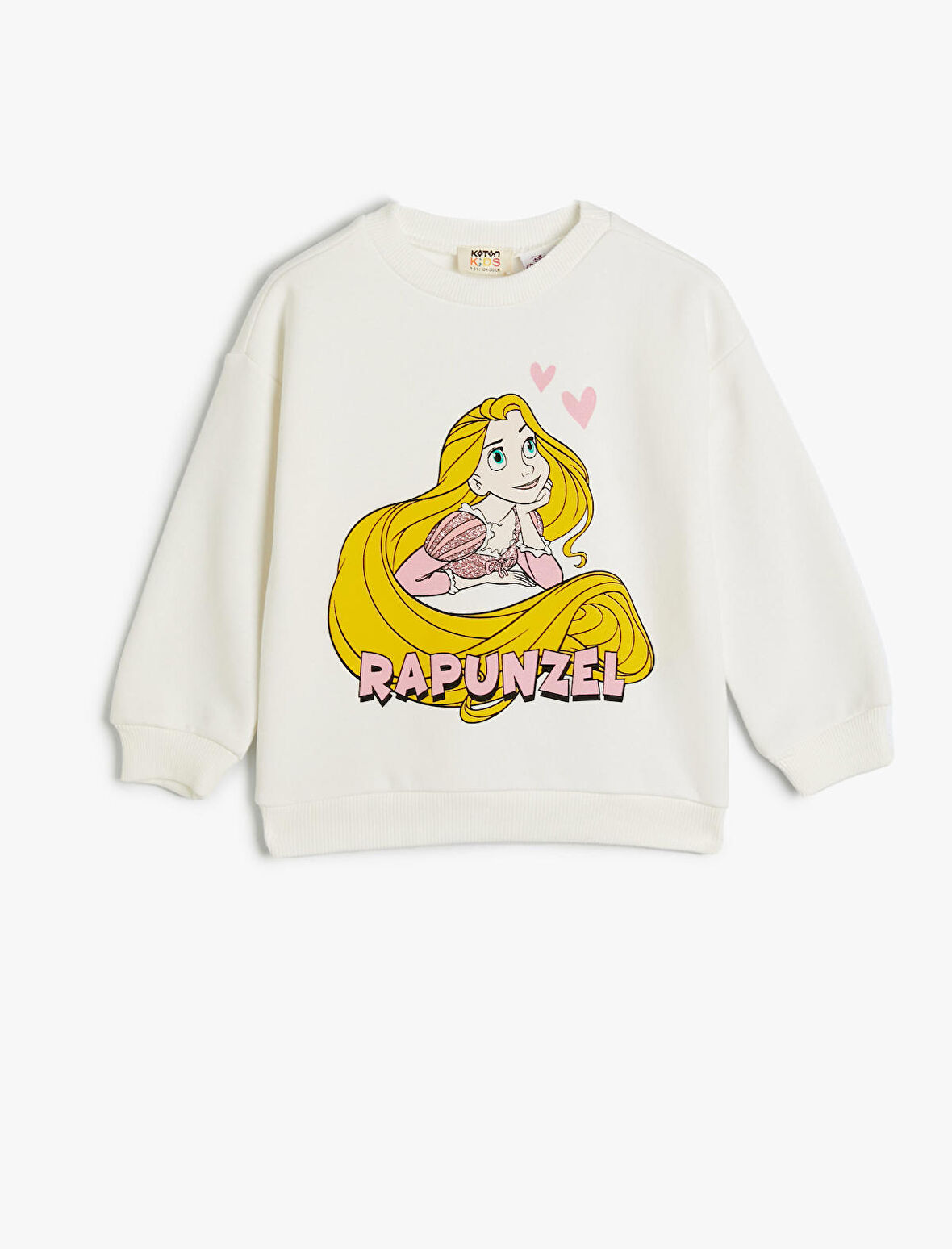 Rapunzel Sweat Lisanslı Uzun Kollu Bisiklet Yaka Şardonlu