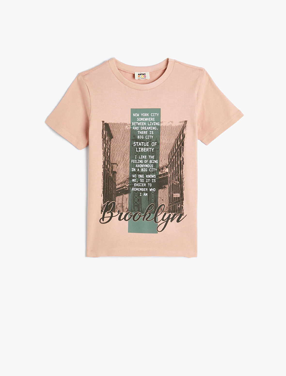 Brooklyn Tişört Kısa Kollu Bisiklet Yaka Pamuklu