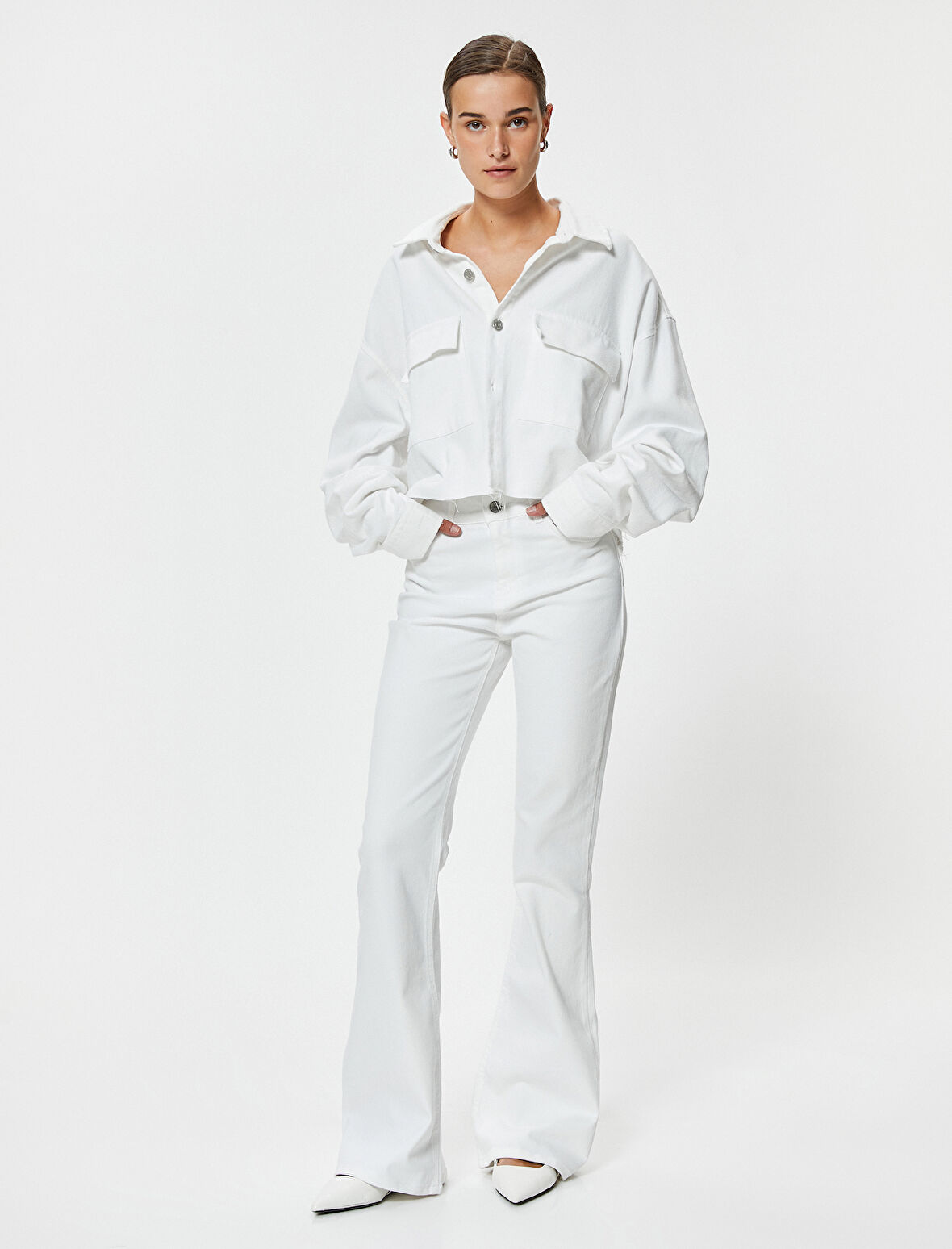 İspanyol Paça Kot Pantolon Slim Fit Standart Bel