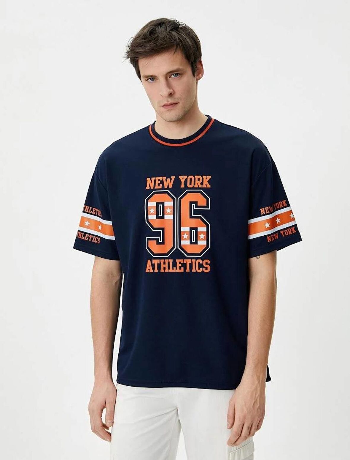 4SAM10137HK Koton Erkek T-shirt LACİVERT